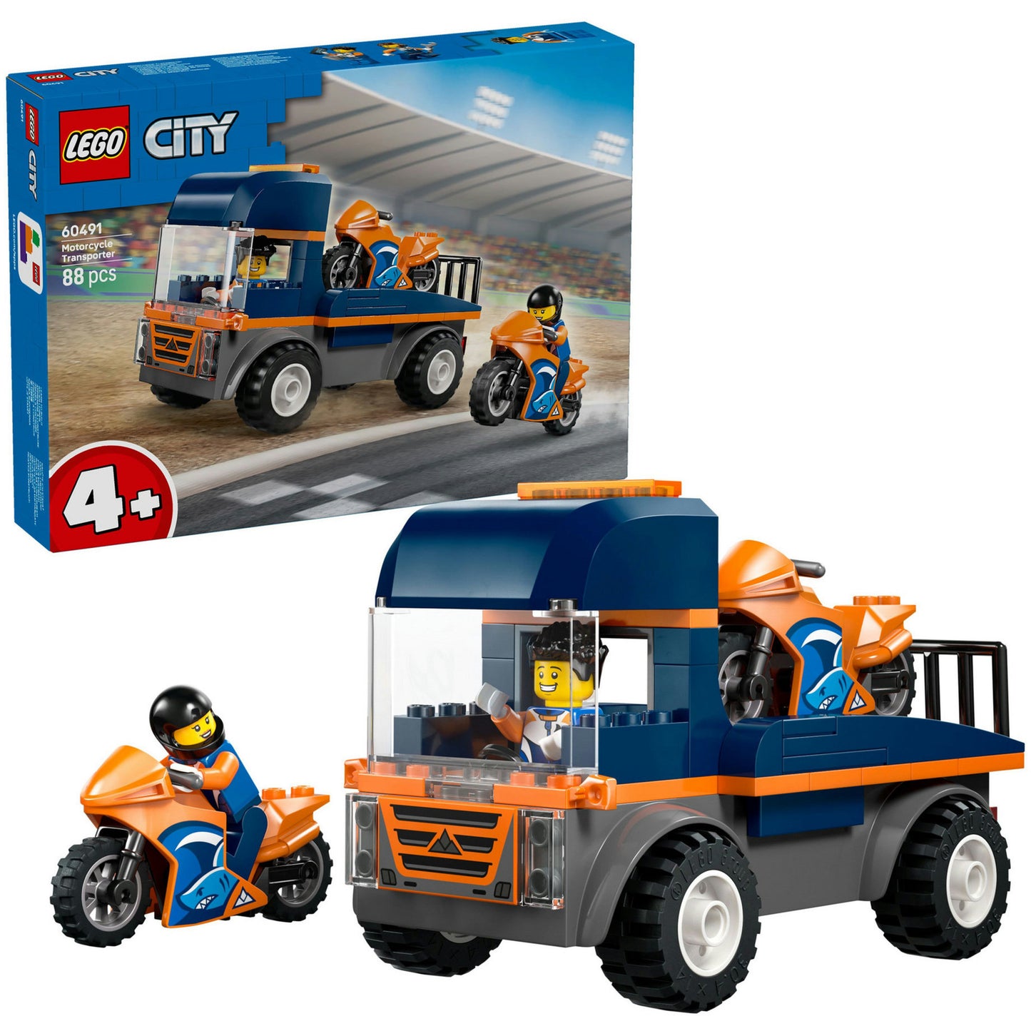 LEGO city 60491 transportwagen voor motoren