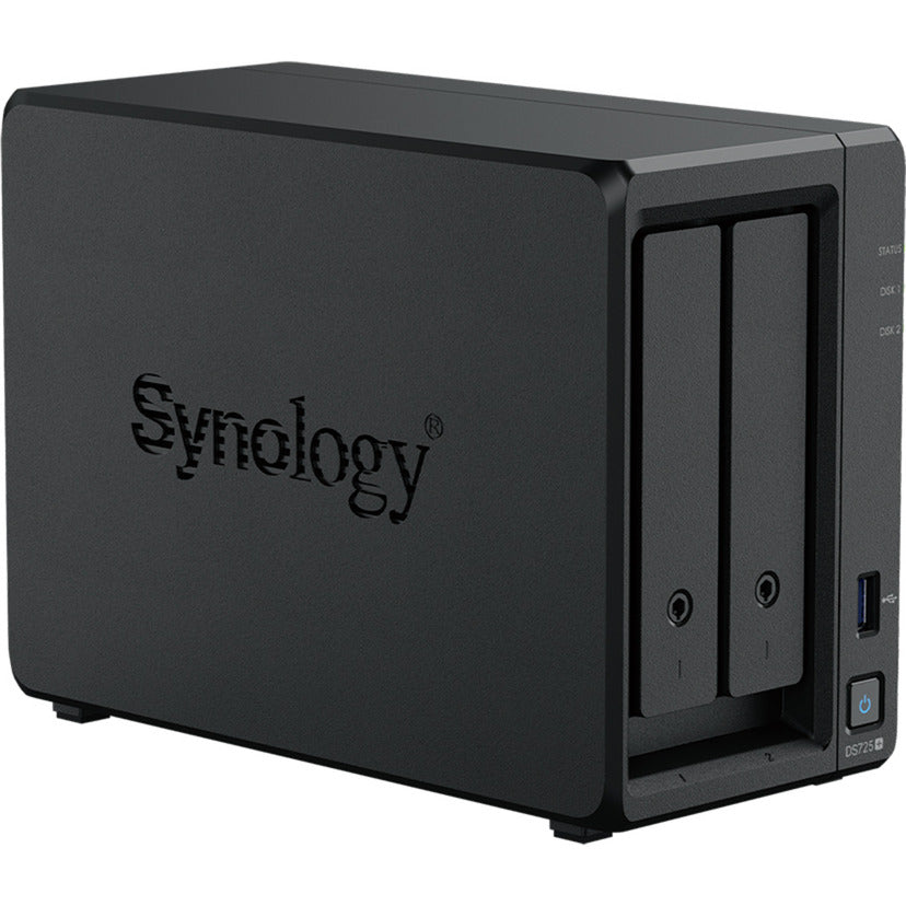 Synology diskstation ds725+ nas (zwart, 2x lan, usb-a 3.2 (5 gbit s))
