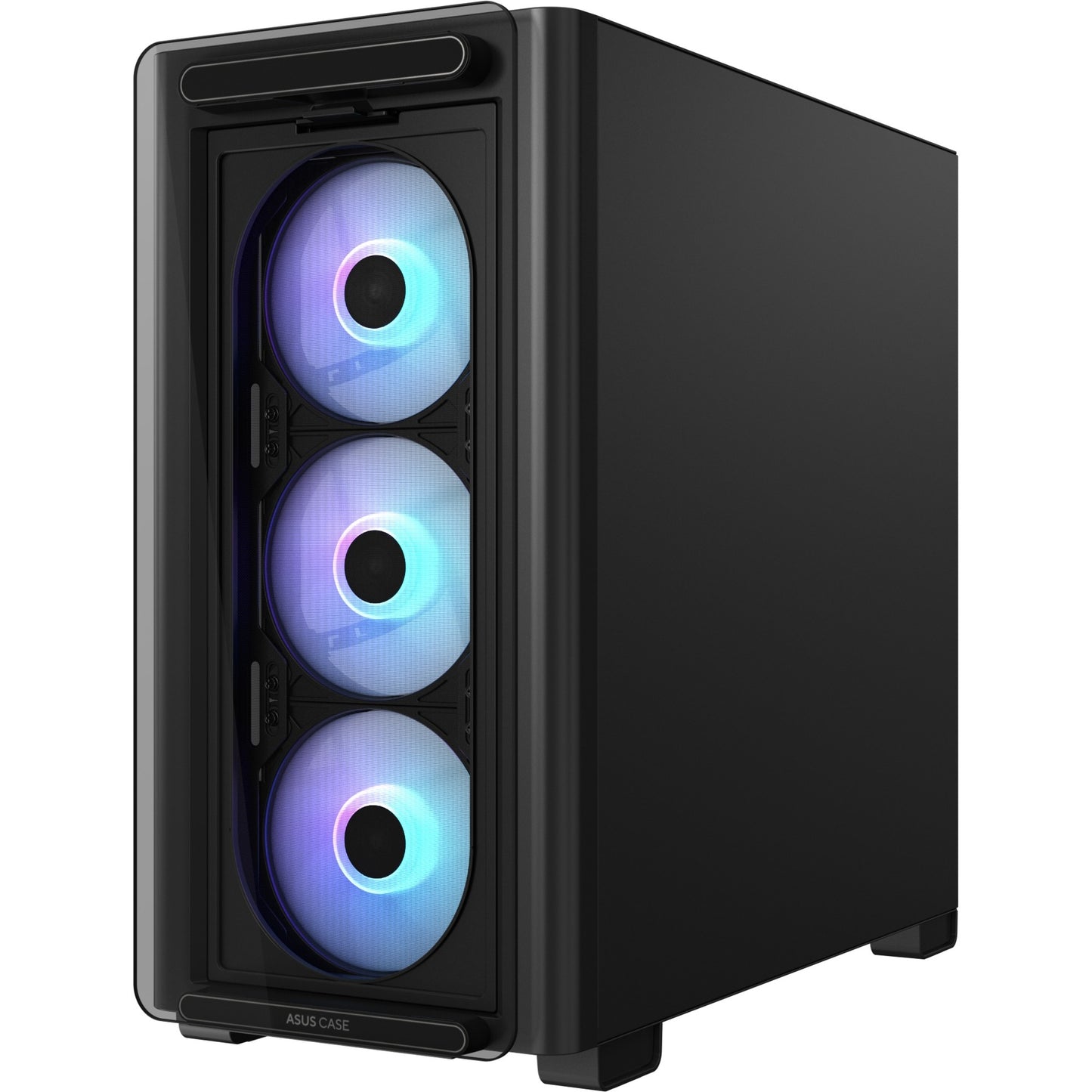 ASUS a23 plus mini tower behuizing (zwart | 2x usb-a | 1x usb-c | rgb | tempered glass)