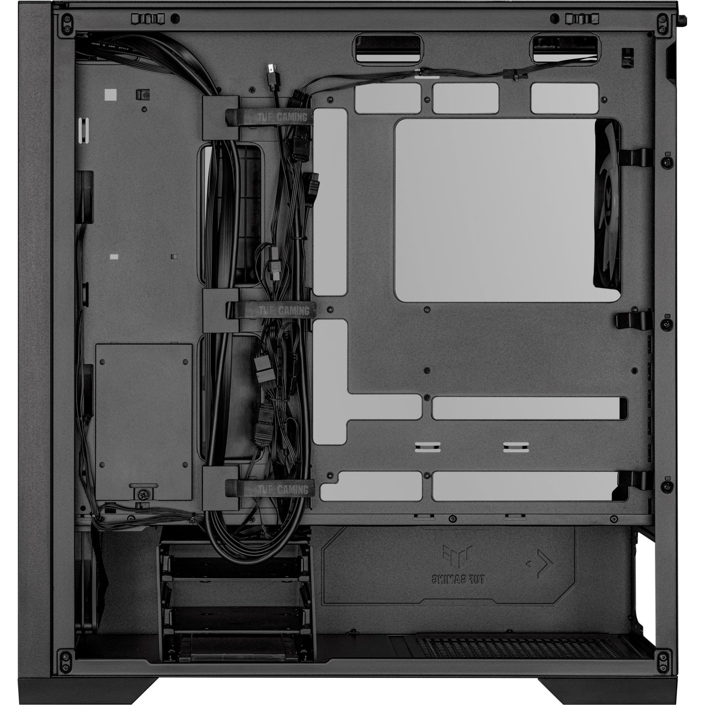ASUS tuf gaming gt302 argb midi tower behuizing (zwart | 2x usb-a | 1x usb-c | rgb | tempered glass)