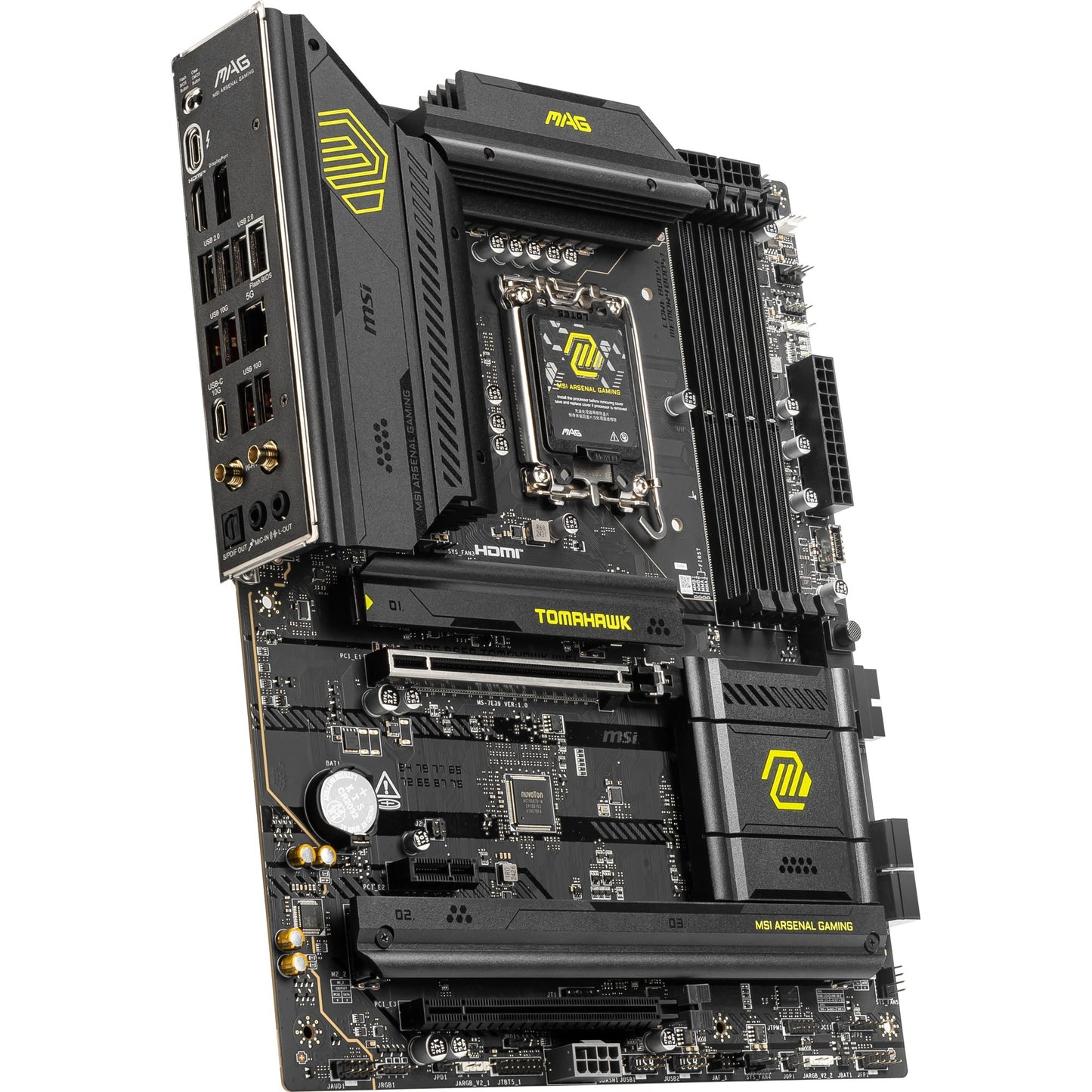 MSI mag b860 tomahawk wifi socket 1851 moederbord (raid, 5gb-lan, wi-fi 7, bt, sound, atx)