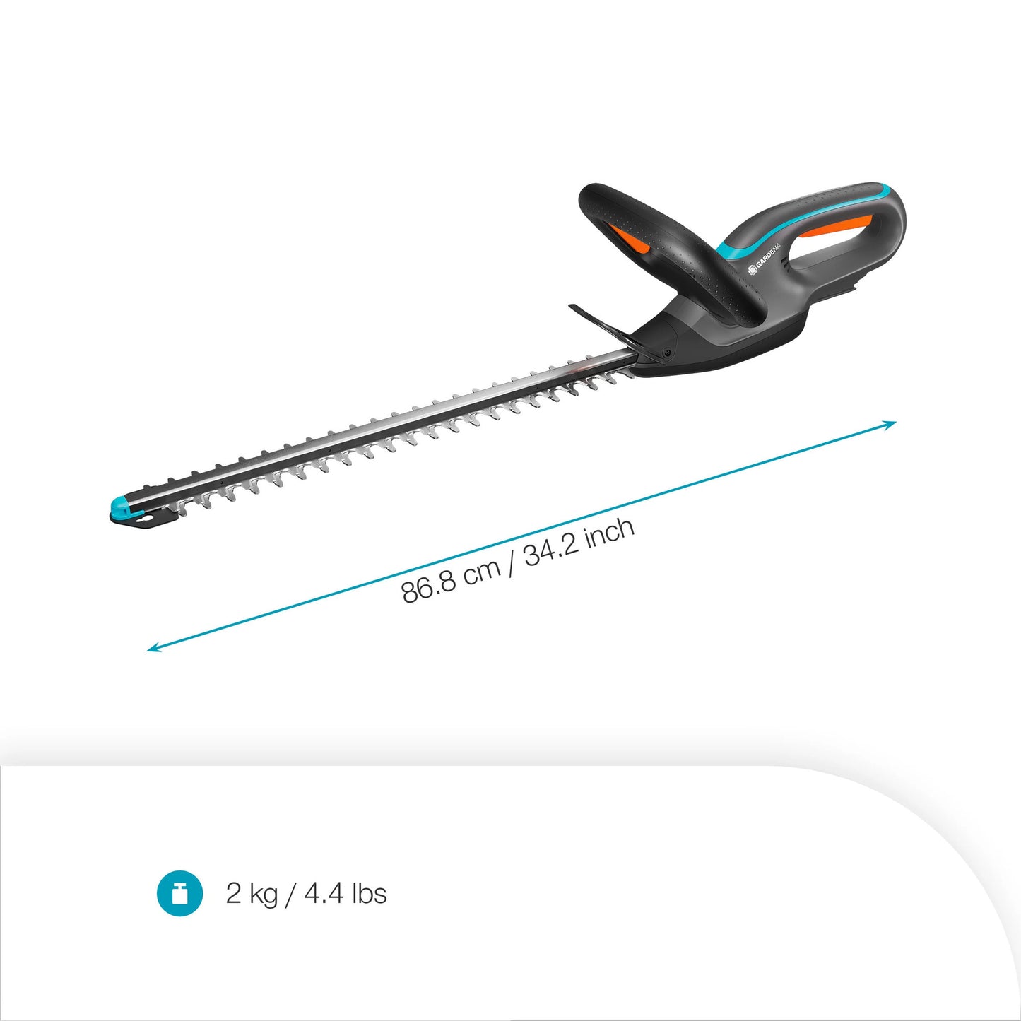 GARDENA accuheggenschaar easycut 45 18v p4a solo (grijs turquoise, 14734-55, accu en oplader niet inbegrepen)