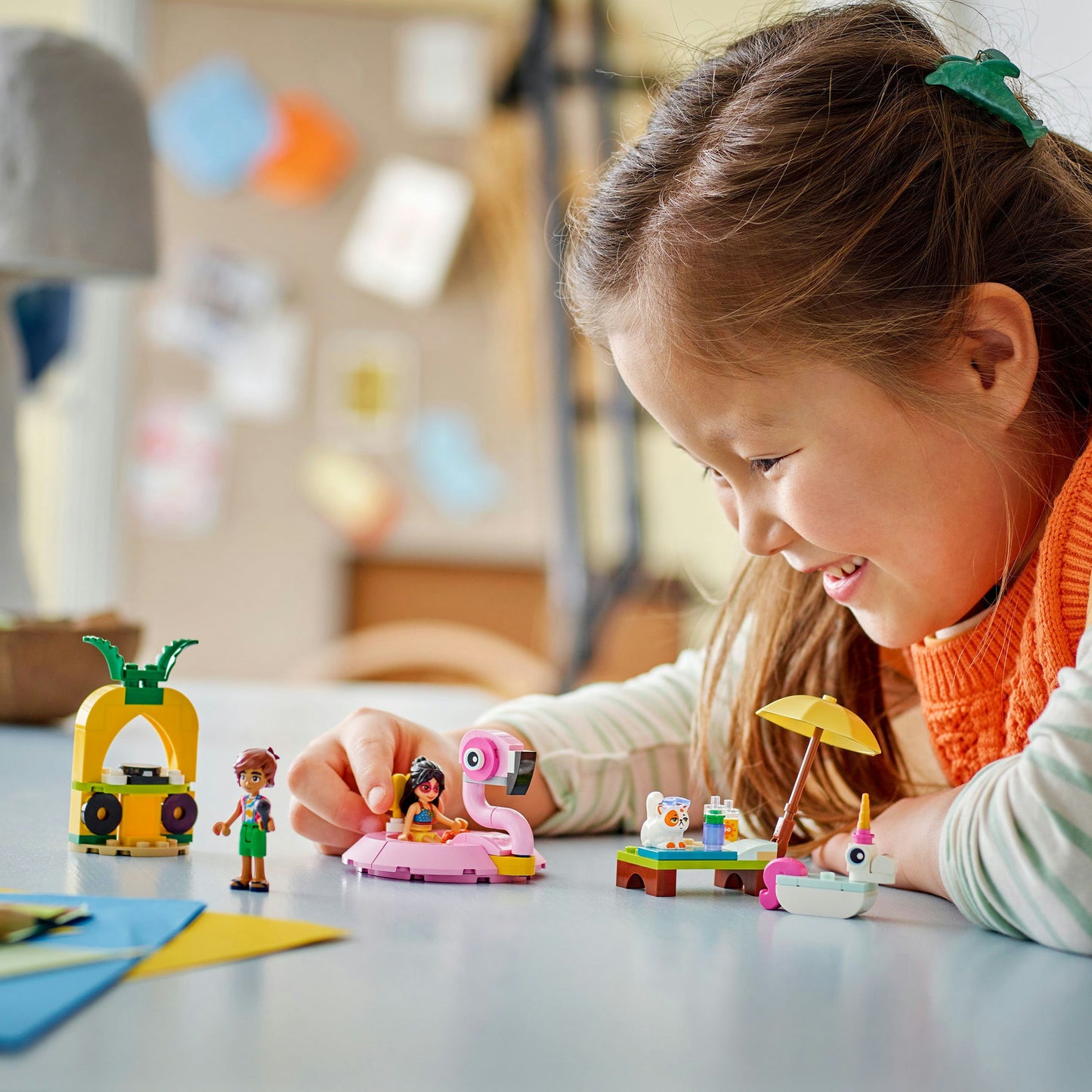 LEGO friends 42658 zwembadfeestje met flamingo en eenhoorn