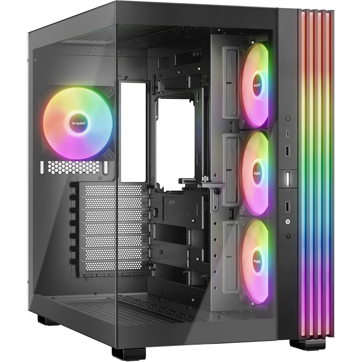 Be Quiet! light base 600 lx midi tower behuizing (zwart | 2x usb-a | 1x usb-c | rgb | window)