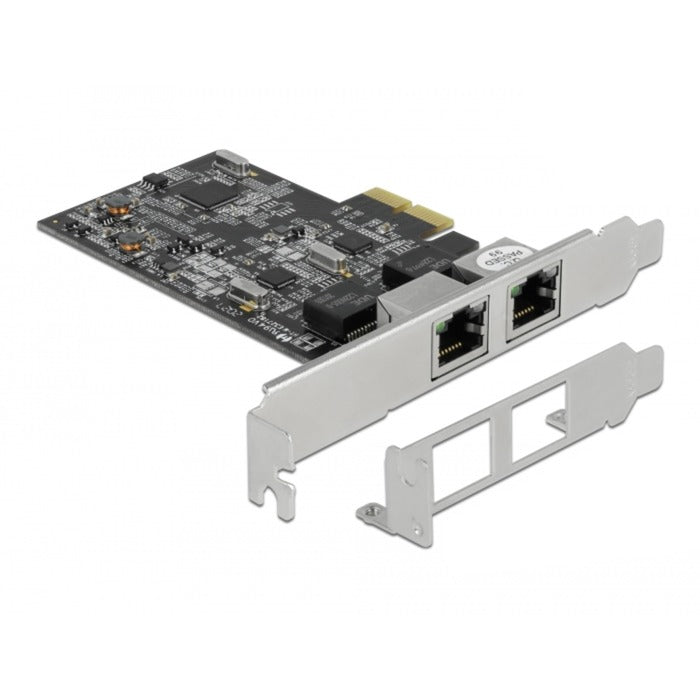 DeLOCK pci express x2 card naar 2x rj45 2,5 gigabit lan rtl8125 netwerkadapter