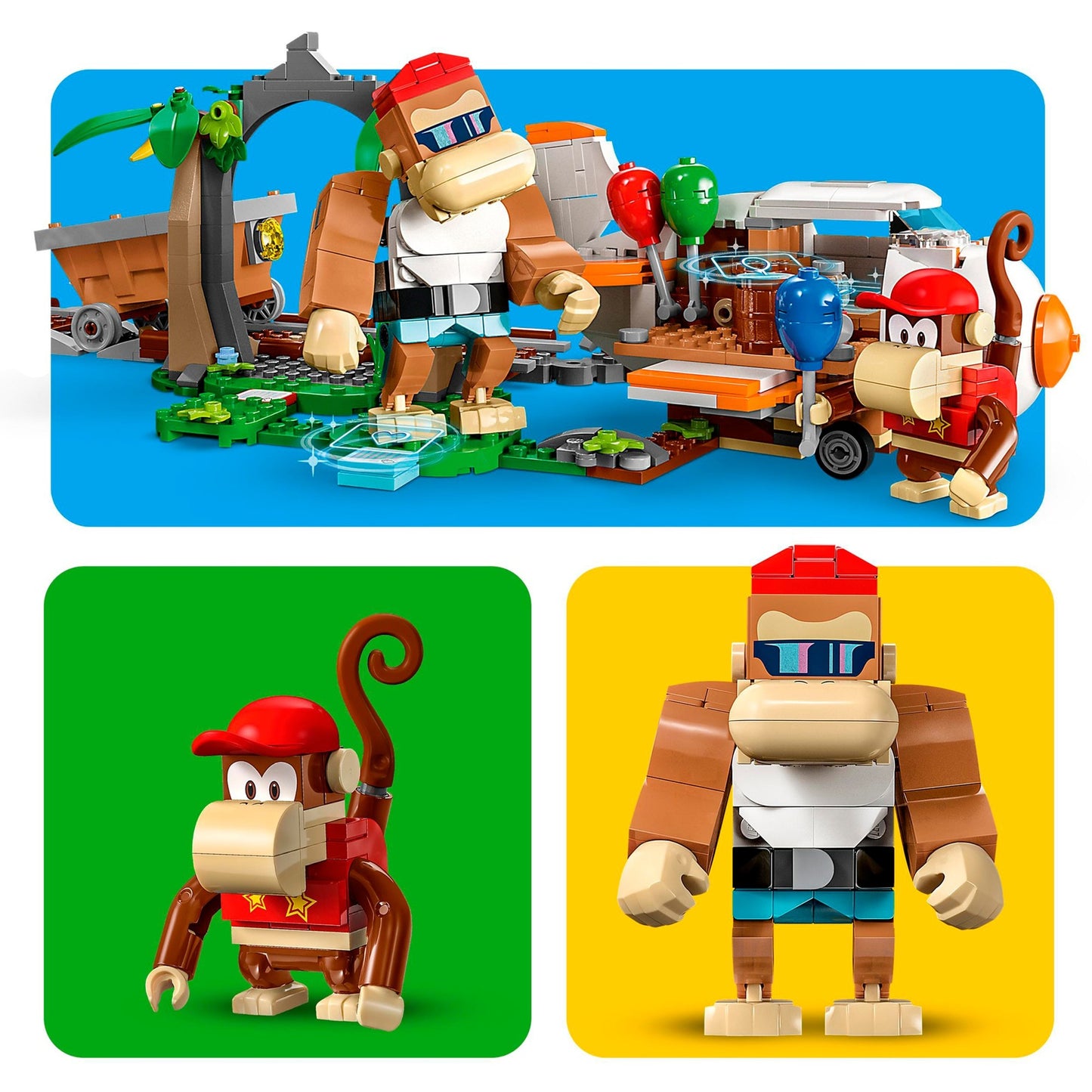 LEGO super mario - uitbreidingsset: diddy kongs mijnwagenrit constructiespeelgoed (71425)