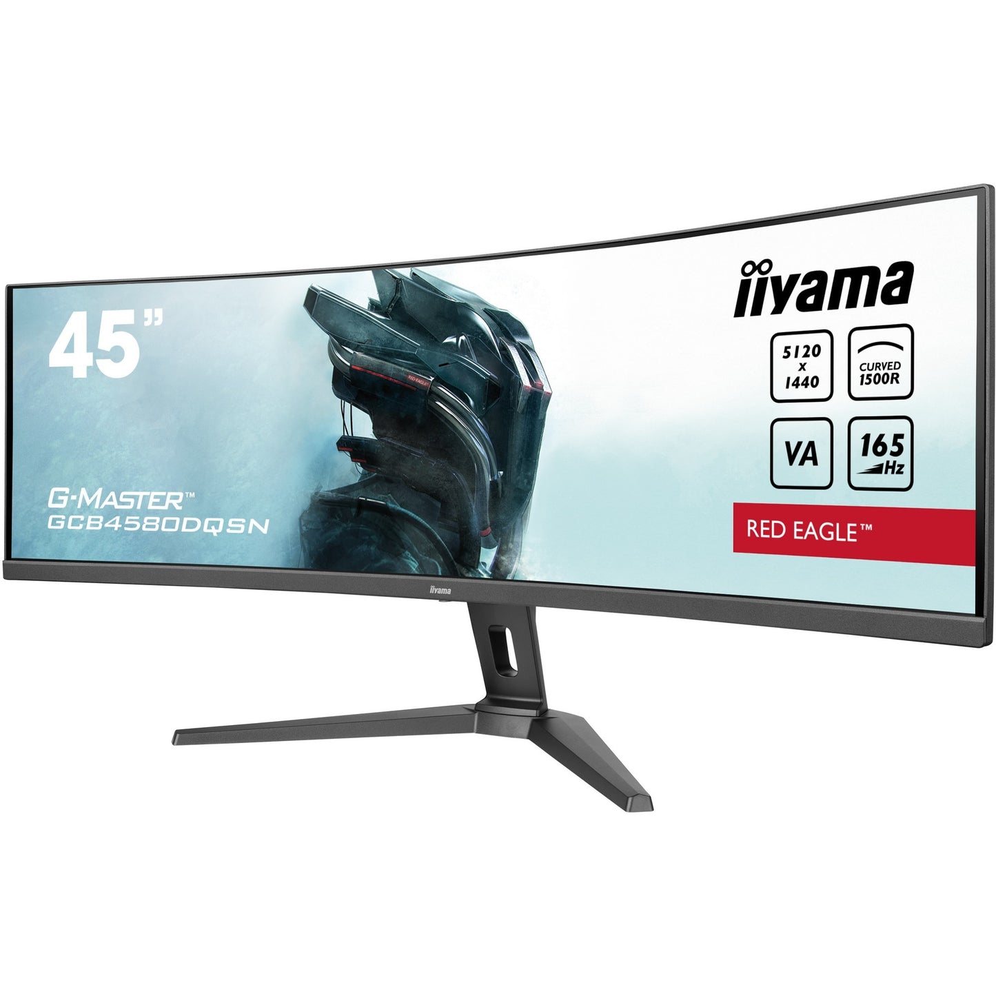 Iiyama g-master red eagle gcb4580dqsn-b1 45 curved ultrawide gaming monitor (zwart, 2x hdmi, displayport, 3x usb-a, usb-b, usb-c, rj-45)