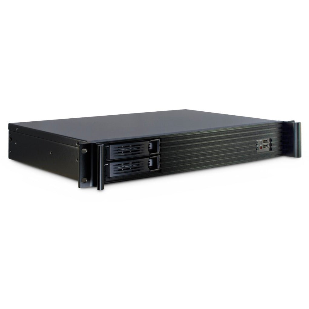 Inter-Tech 1.5u-1528l rack behuizing (zwart | 2x usb-a)