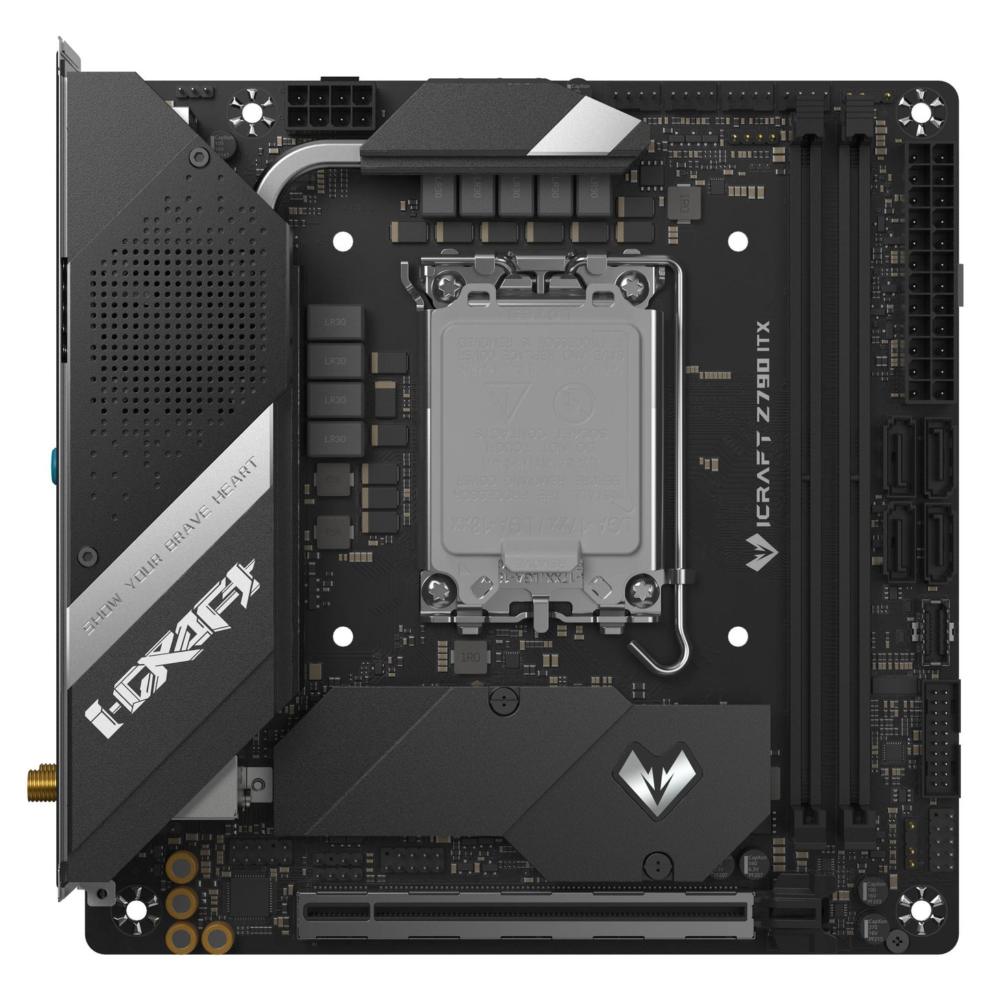 MAXSUN ms-icraft z790 itx wifi socket 1700 moederbord (zwart, raid, 2.5 gb-lan, wlan, bt, sound, mini-itx)