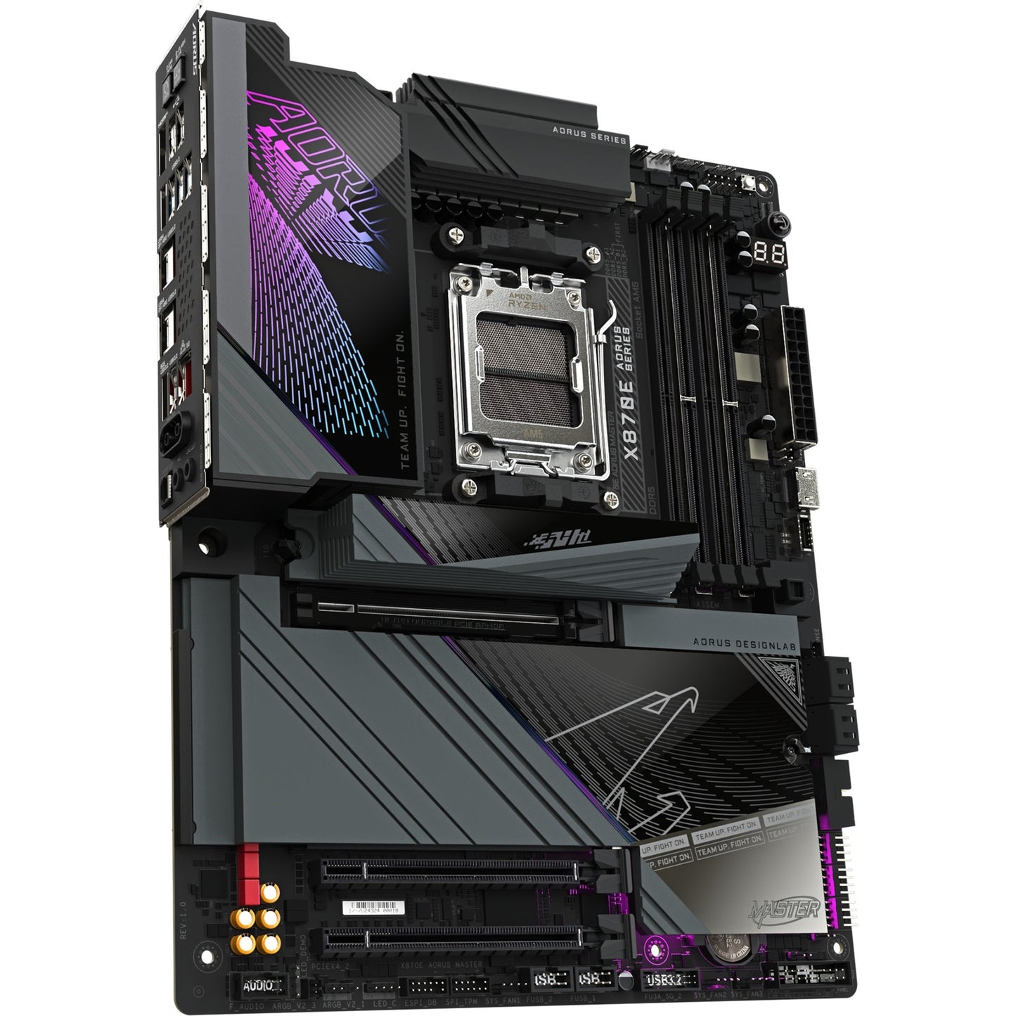 GIGABYTE x870e aorus master socket am5 moederbord (zwart, raid, 5 gb-lan, wi-fi 7, bt, sound, atx)