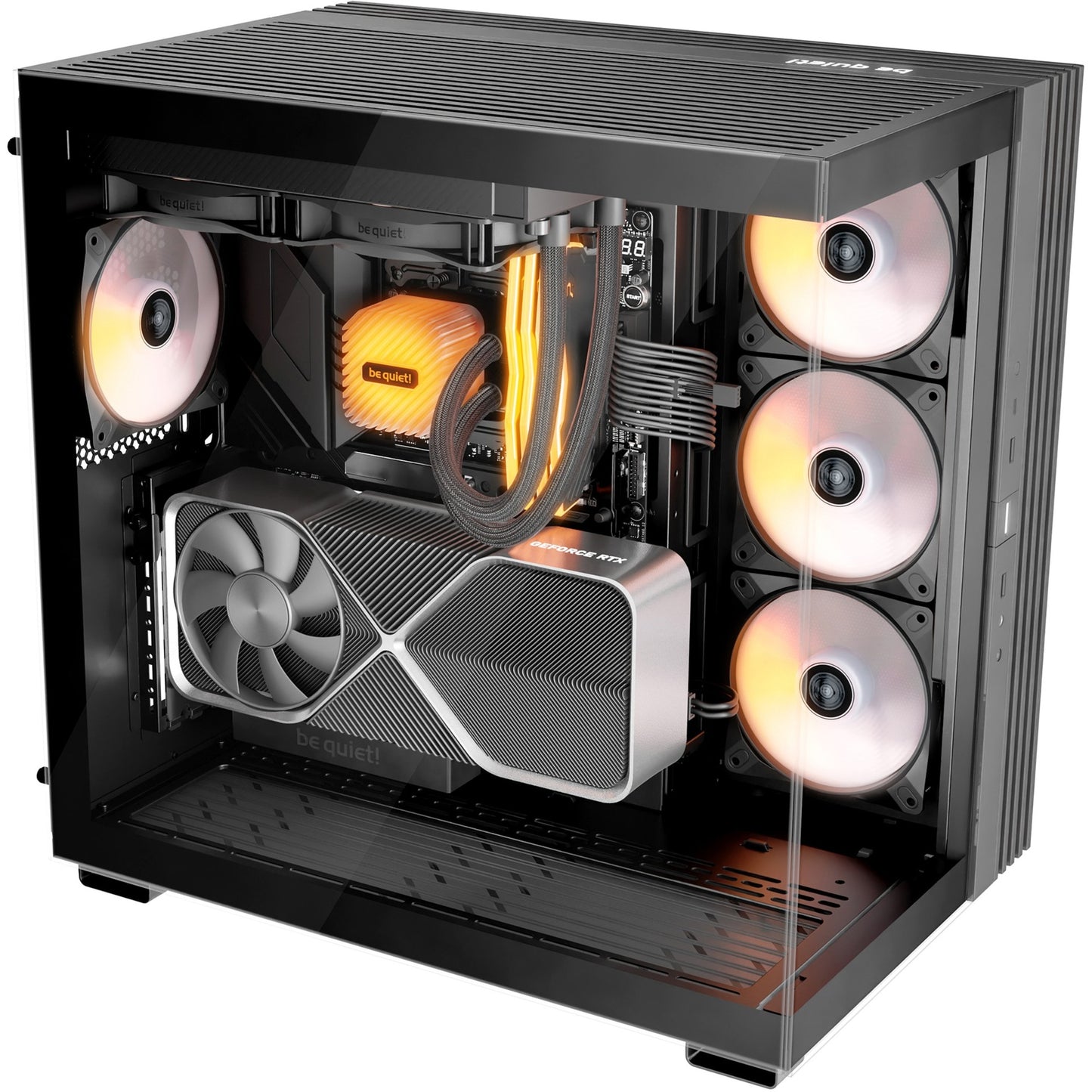 Be Quiet! light base 600 lx midi tower behuizing (zwart | 2x usb-a | 1x usb-c | rgb | window)