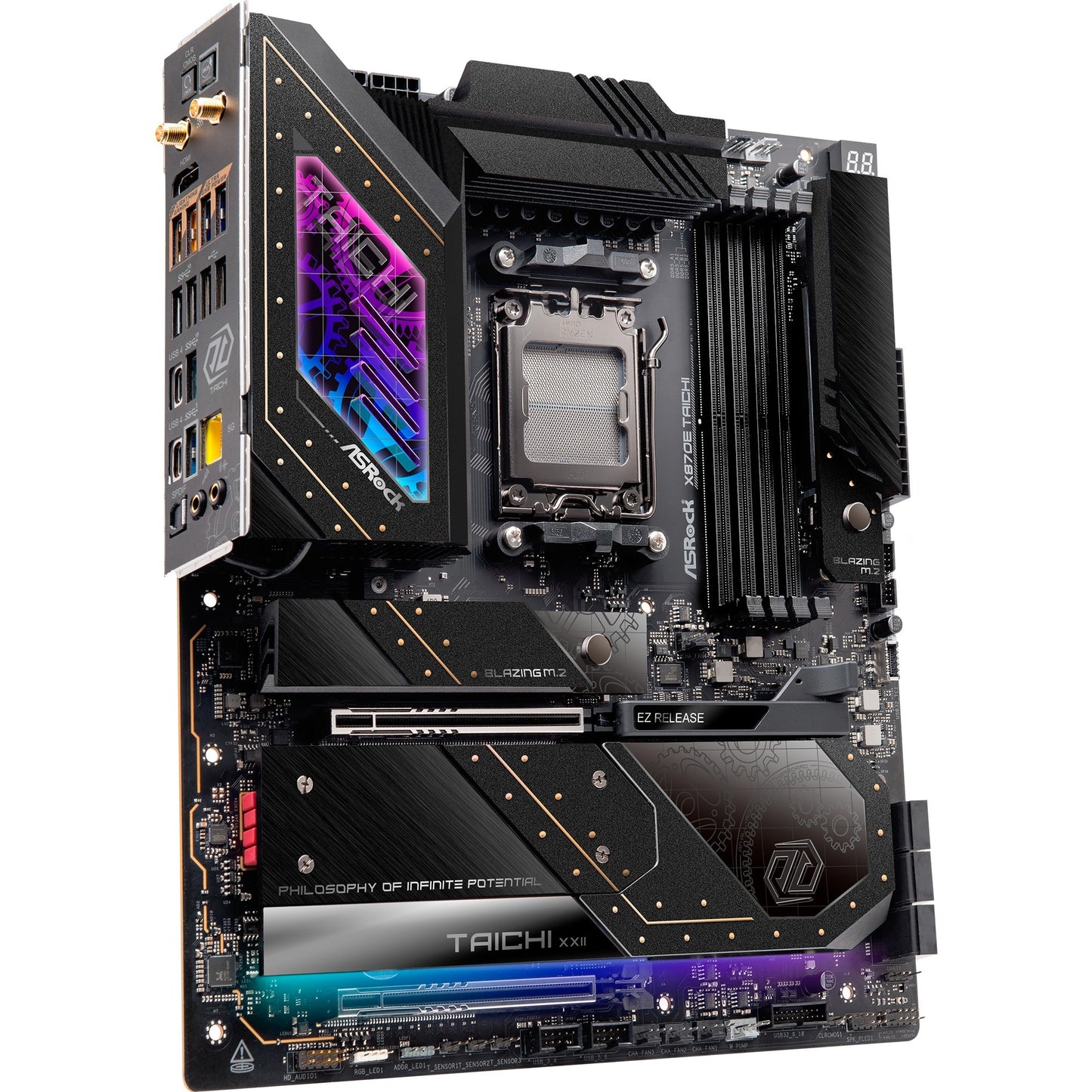 ASRock x870e taichi socket am5 moederbord (raid, 5 gb-lan, wi-fi 7, bt, e-atx)