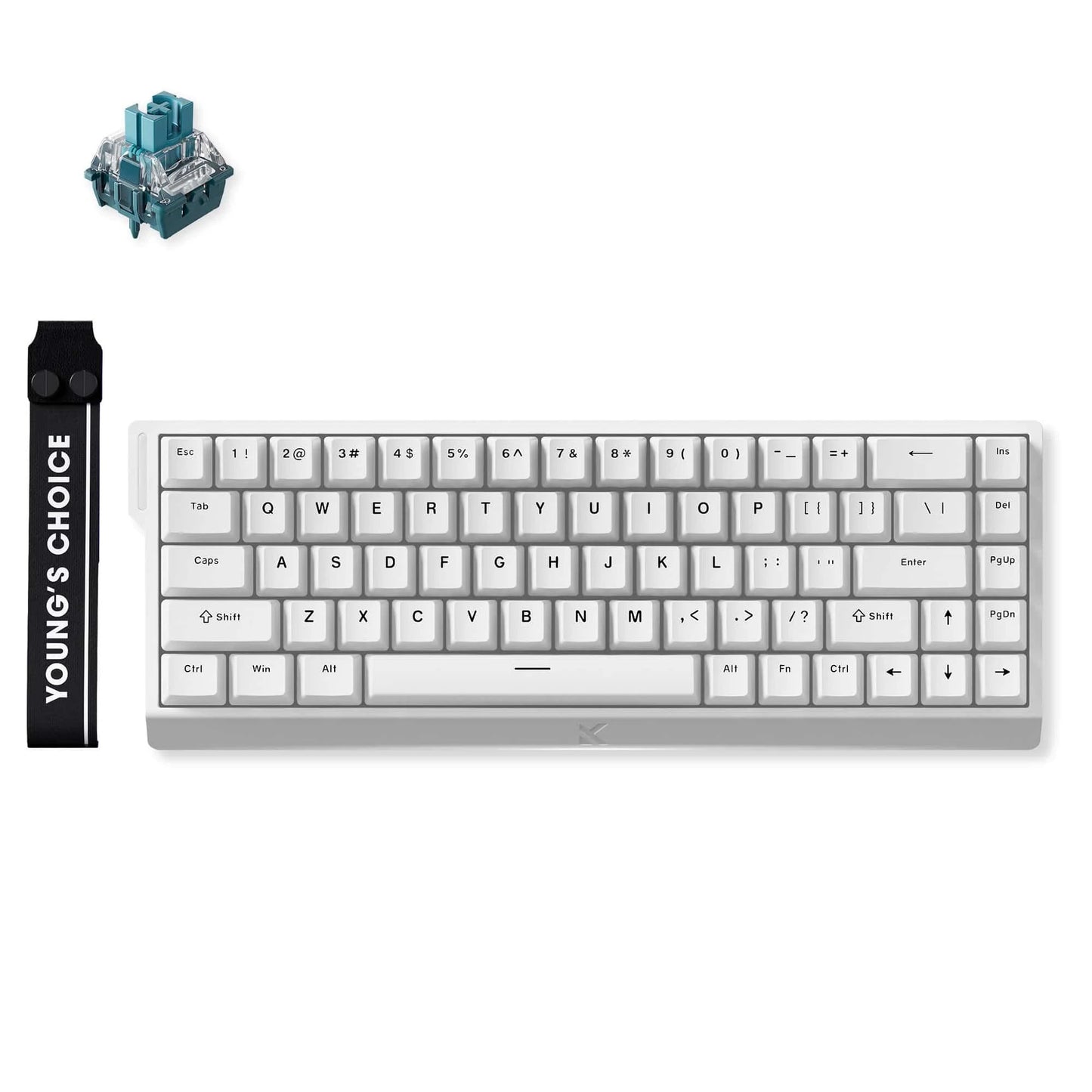 MCHOSE Ace 68 Hall Effect Magnetic Switch Gaming Keyboard (Wit, US lay-out (QWERTY), TTC Uranus Magnetic, 65%, RGB, Hot swap, USB-C, Hall Effect Sensor)