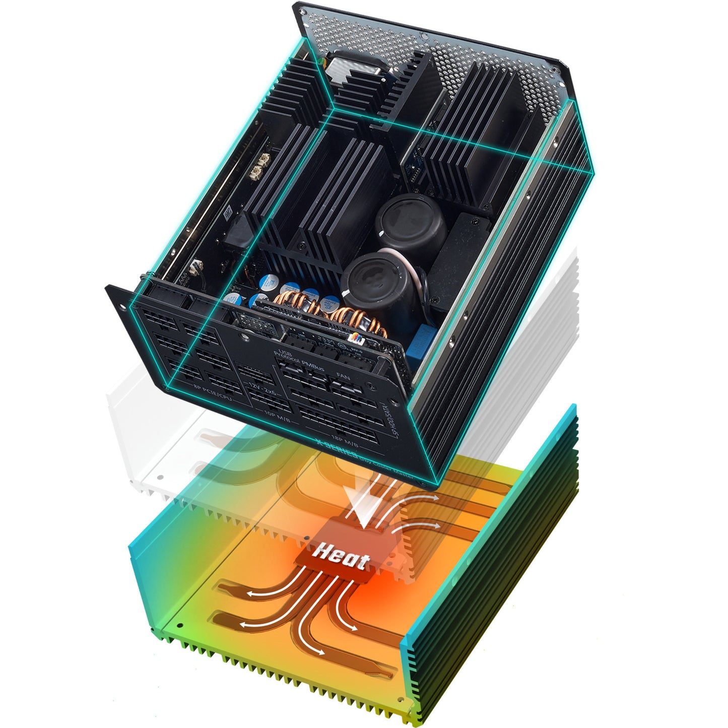 Cooler Master , 1100 watt voeding (zwart)