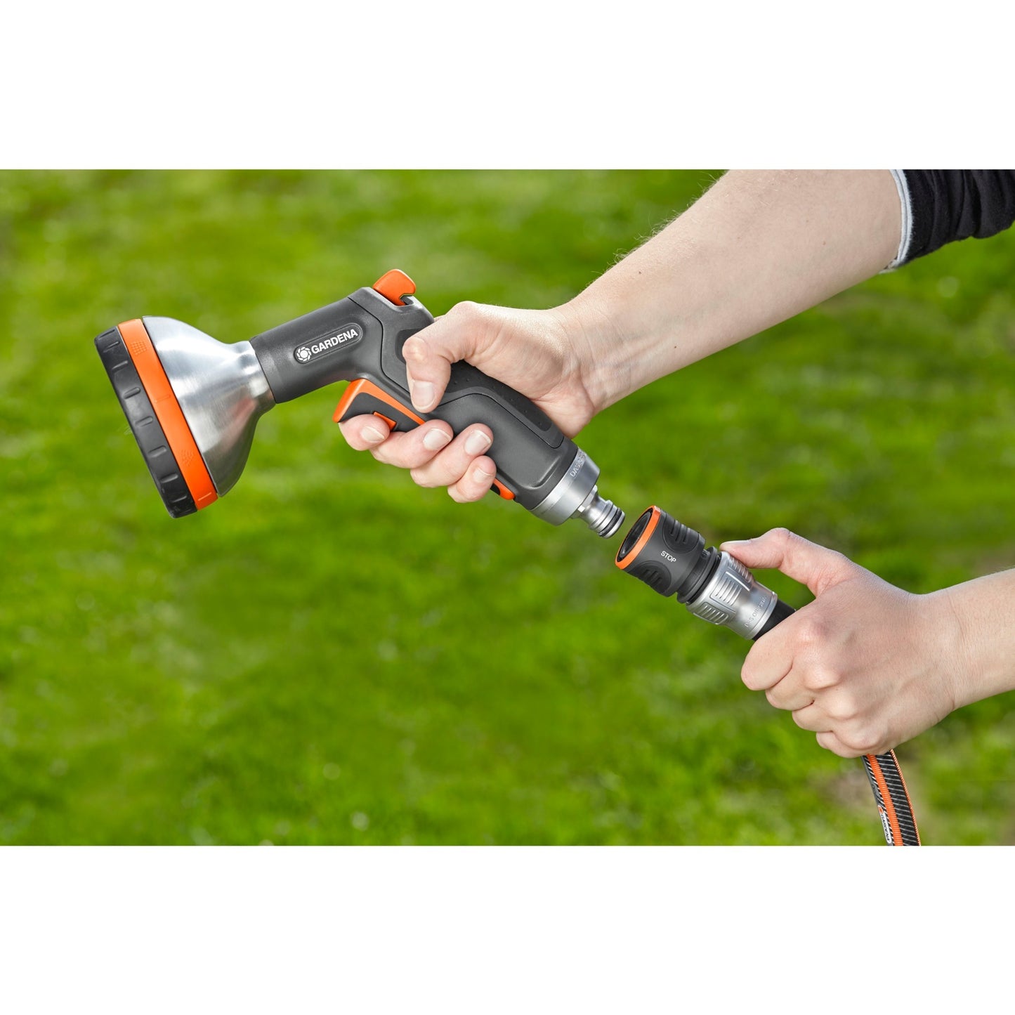 GARDENA premium waterstop 13 mm (1 2 ) – 15 mm (5 8 ) slangstuk (grijs zilver, 18253-20)