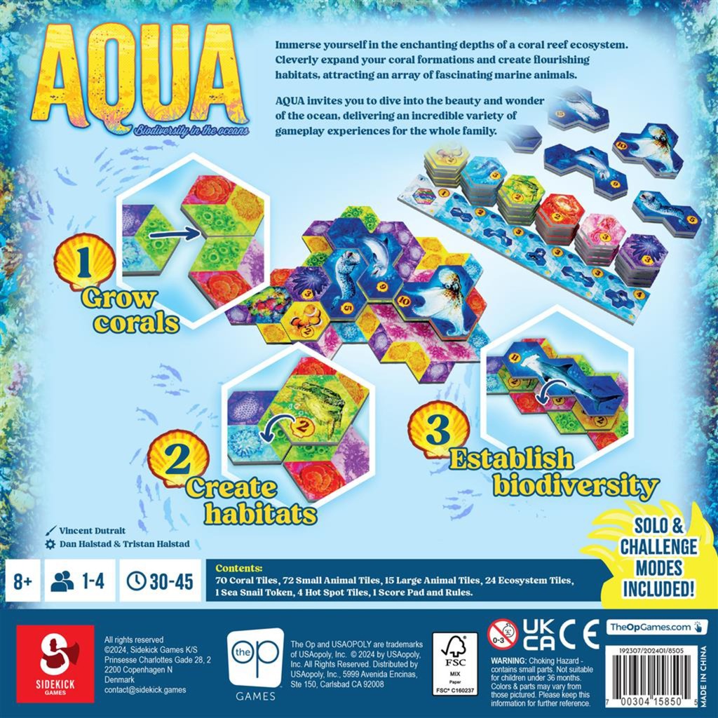 Ty European player network aqua: biodiversi in the oceans bordspel (engels, 1 - 4 spelers, 30 - 45 minuten, vanaf 8 jaar)