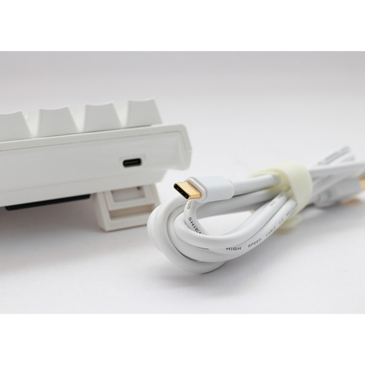 Ducky one 2 pro mini white classic rgb mechanisch gaming toetsenbord (wit, us lay-out (qwerty), cherry mx silent red, 60%, rgb led, double-shot pbt, quack mechanics)