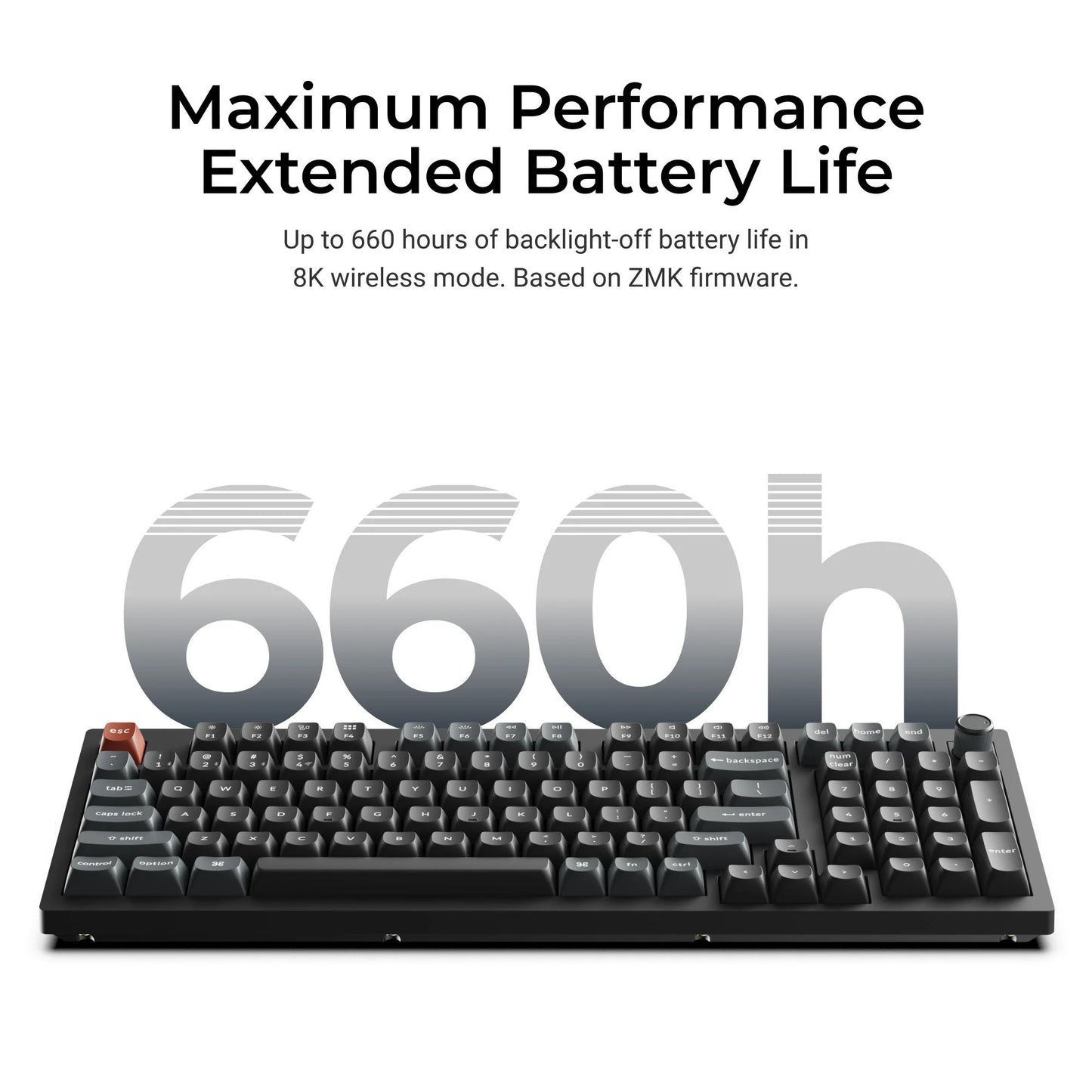 Keychron v5 ultra 8k wireless custom mechanical keyboard (zwart, us lay-out (qwerty), silk pom banana, 96%, rgb, hot swap, 2.4 ghz | bluetooth 5.3 | usb-c)