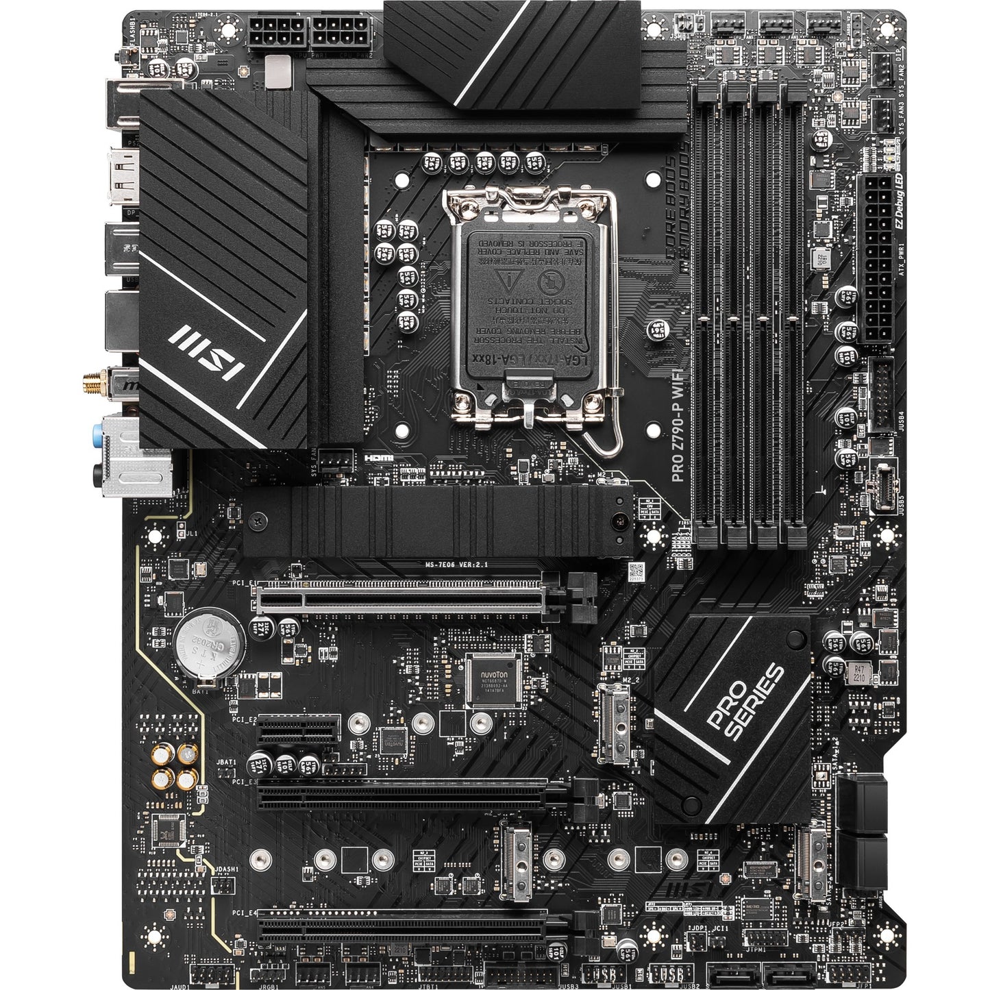 MSI pro z790-p wifi socket 1700 moederbord (zwart, raid, 2.5 gb-lan, wi-fi 6e, bt, sound, atx)
