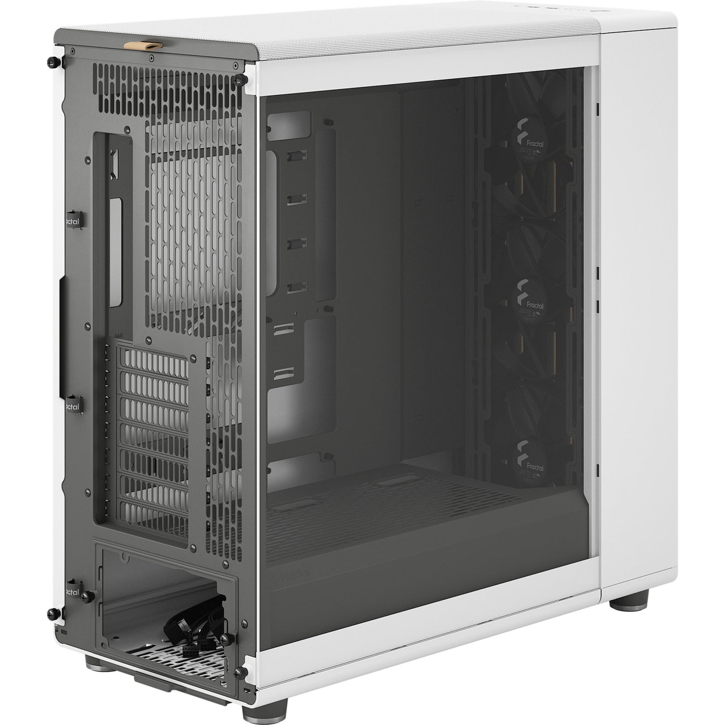 Fractal Design north xl rc chalk white tg clear midi tower behuizing (wit houtkleur | 2x usb-a | 1x usb-c | tempered glass)