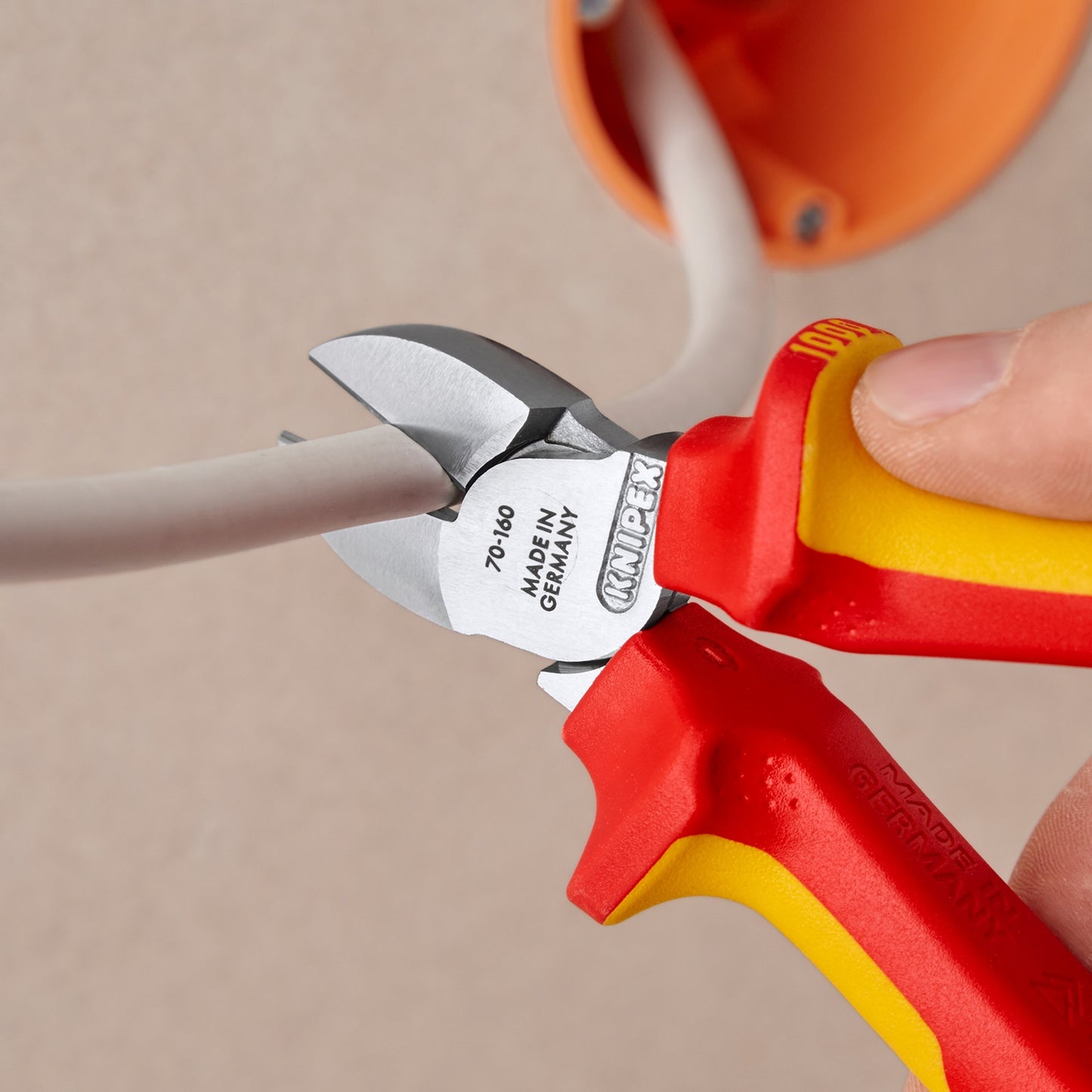 KNIPEX zijsnijtang vde 70 06 160 kniptang (rood geel, vde-getest)