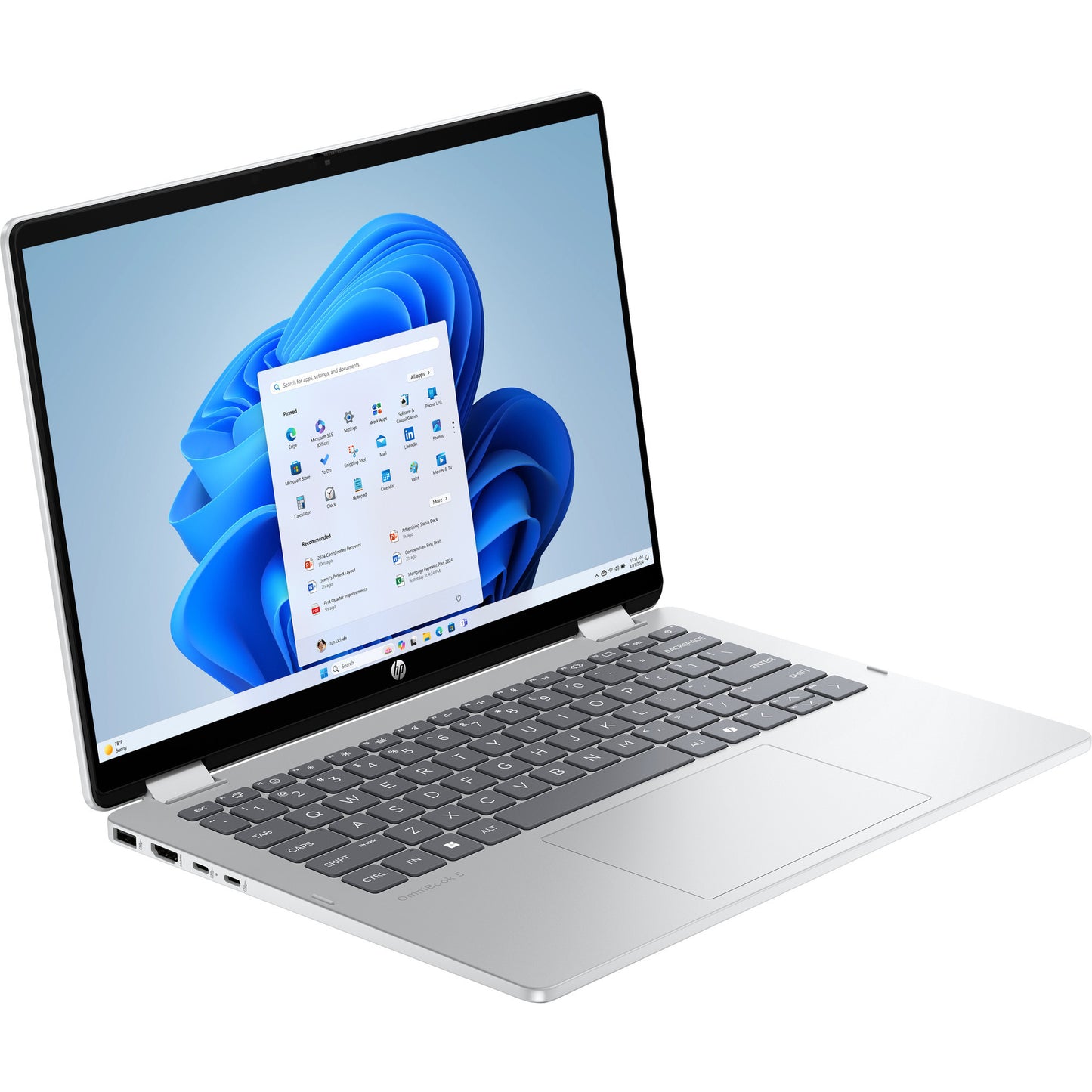 HP omnibook 5 flip 2-in-1 laptop 14-fp0075nd 14 laptop (zilver | core 7-150u | intel graphics | 16 gb | 512 gb ssd | touch | oled)