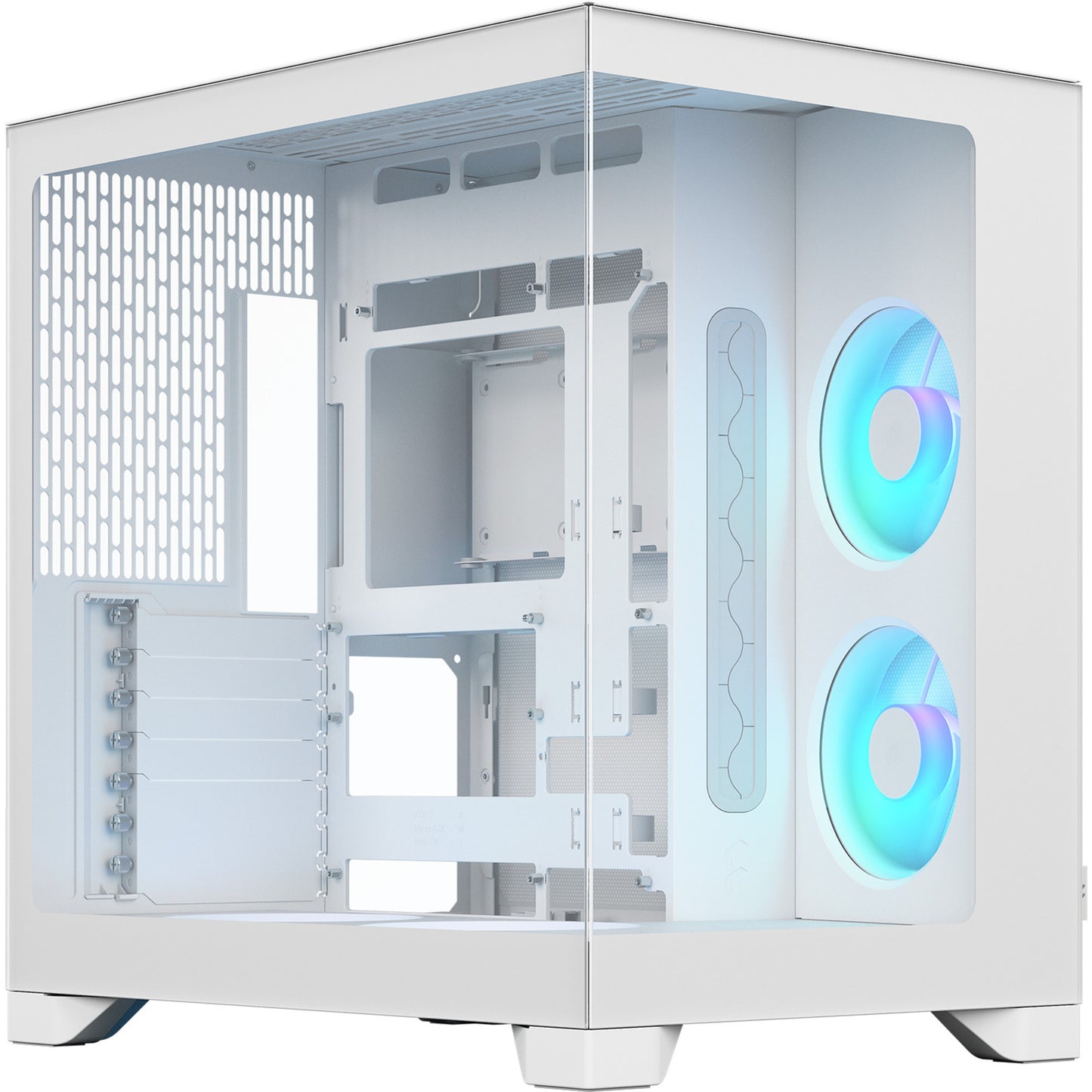 Fractal Design pop 2 vision rgb midi tower behuizing (wit | 1x usb-a | 1x usb-c | rgb | tempered glass)