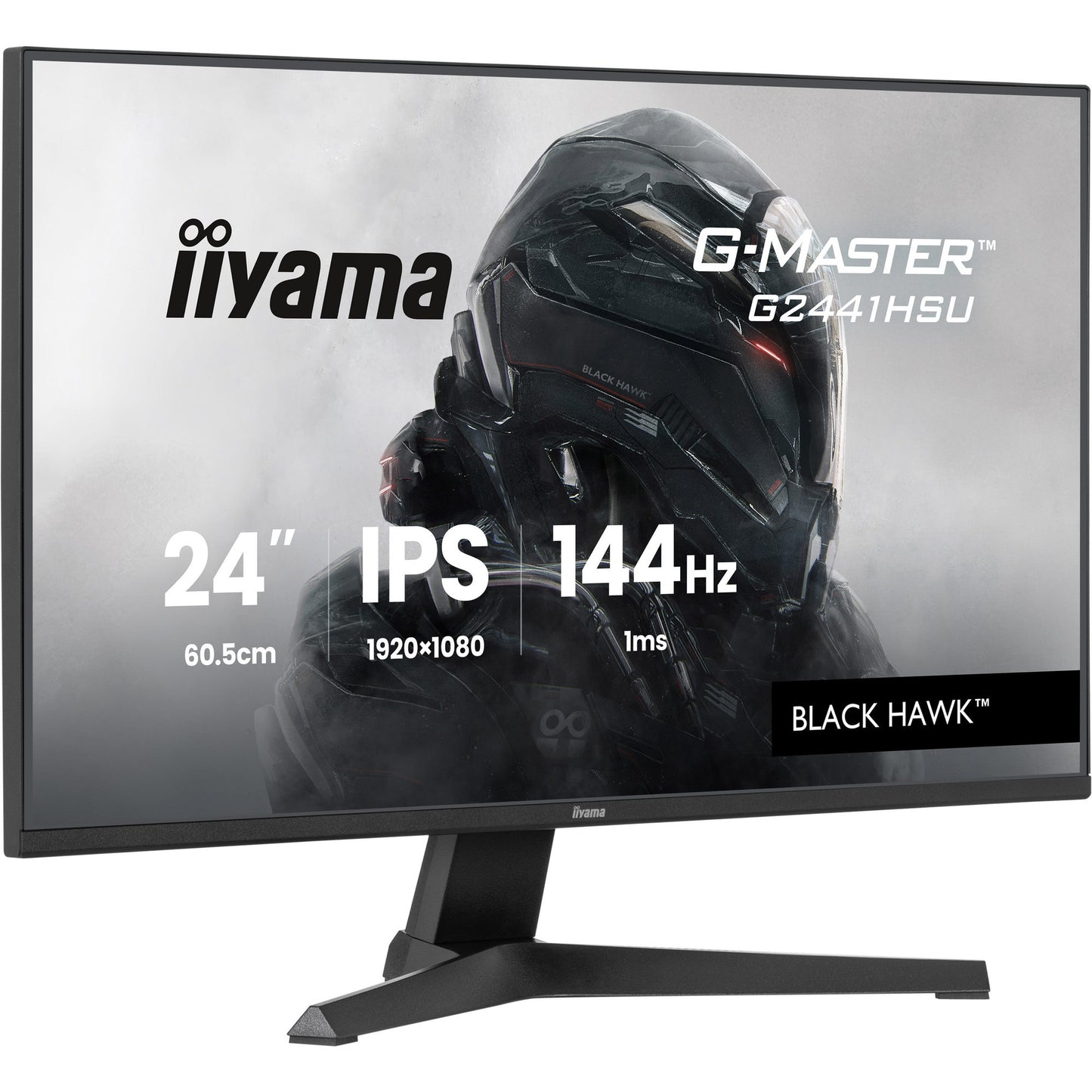 Iiyama g-master black hawk g2441hsu-b1 23.8 gaming monitor (zwart, hdmi, displayport, 2x usb-a, usb-b, 144 hz)