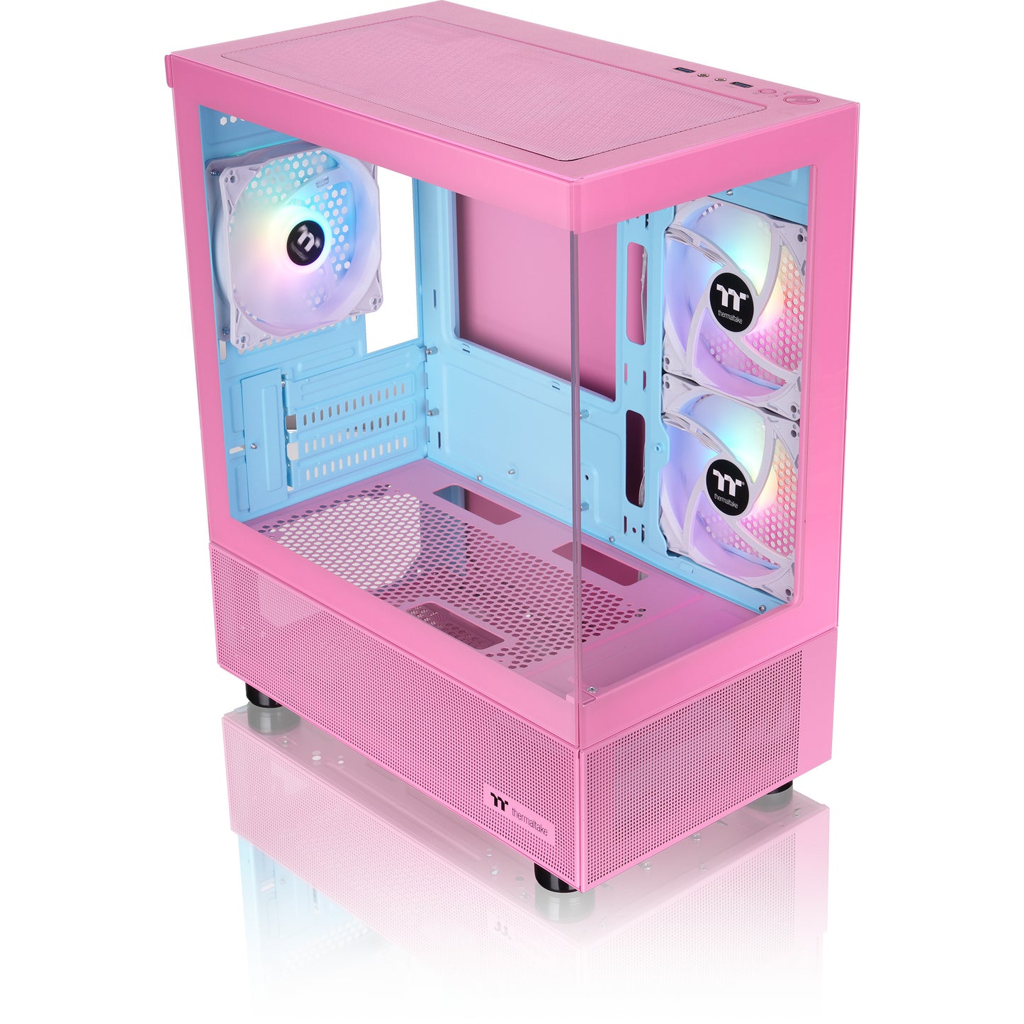 Thermaltake view 170 tg argb mini tower behuizing (roze | 2x usb-a | rgb | tempered glass)