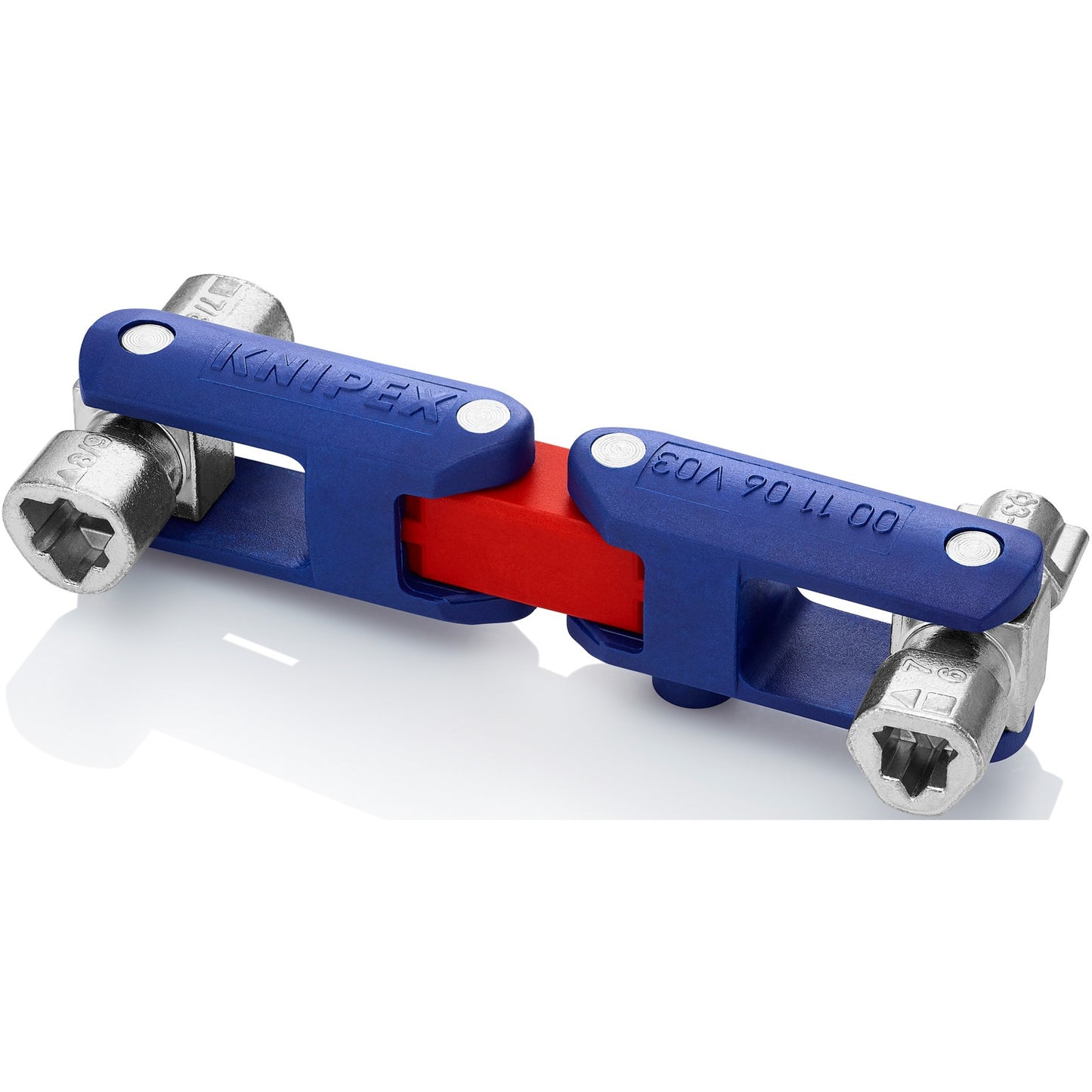 KNIPEX schakelkastsleutel doublejoint 00 11 06 v03 dopsleutel (blauw rood)