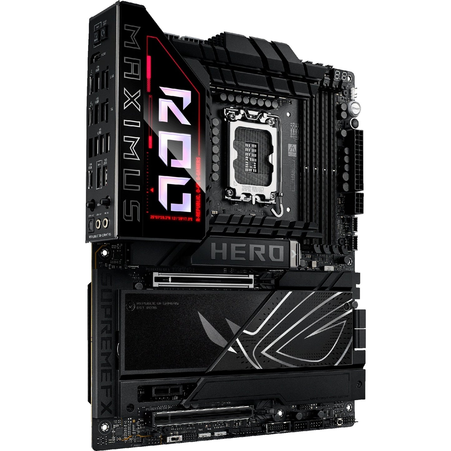 ASUS rog maximus z890 hero socket 1851 moederbord (zwart, raid, 2.5gb-lan, 5gb-lan, wi-fi 7, bt, sound, atx)