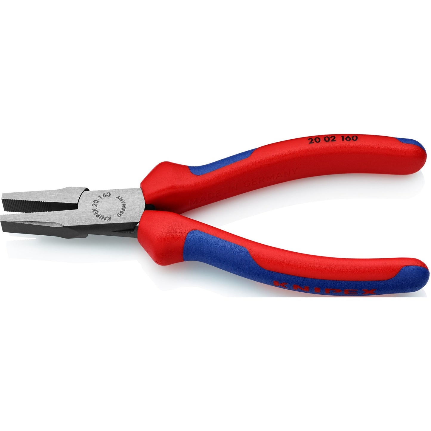 KNIPEX platbuigtang 20 02 160 grijptang (rood blauw)