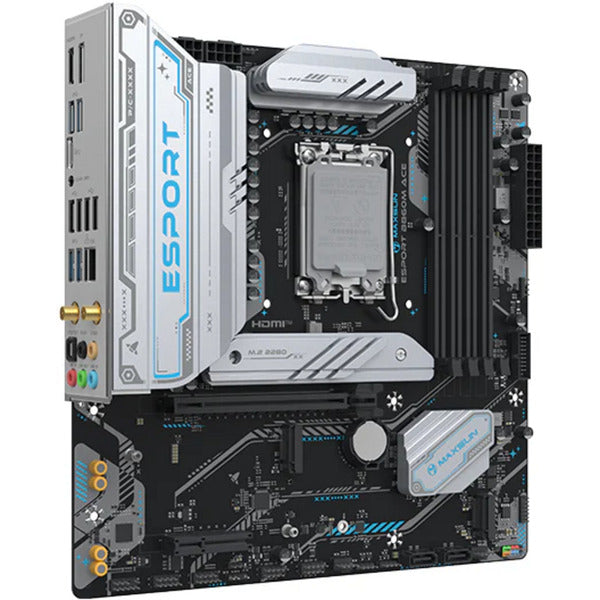 MAXSUN ms-esport b860m wifi ace socket 1851 moederbord (zwart, raid, 2.5 gb-lan, wlan, bt, sound, µatx)