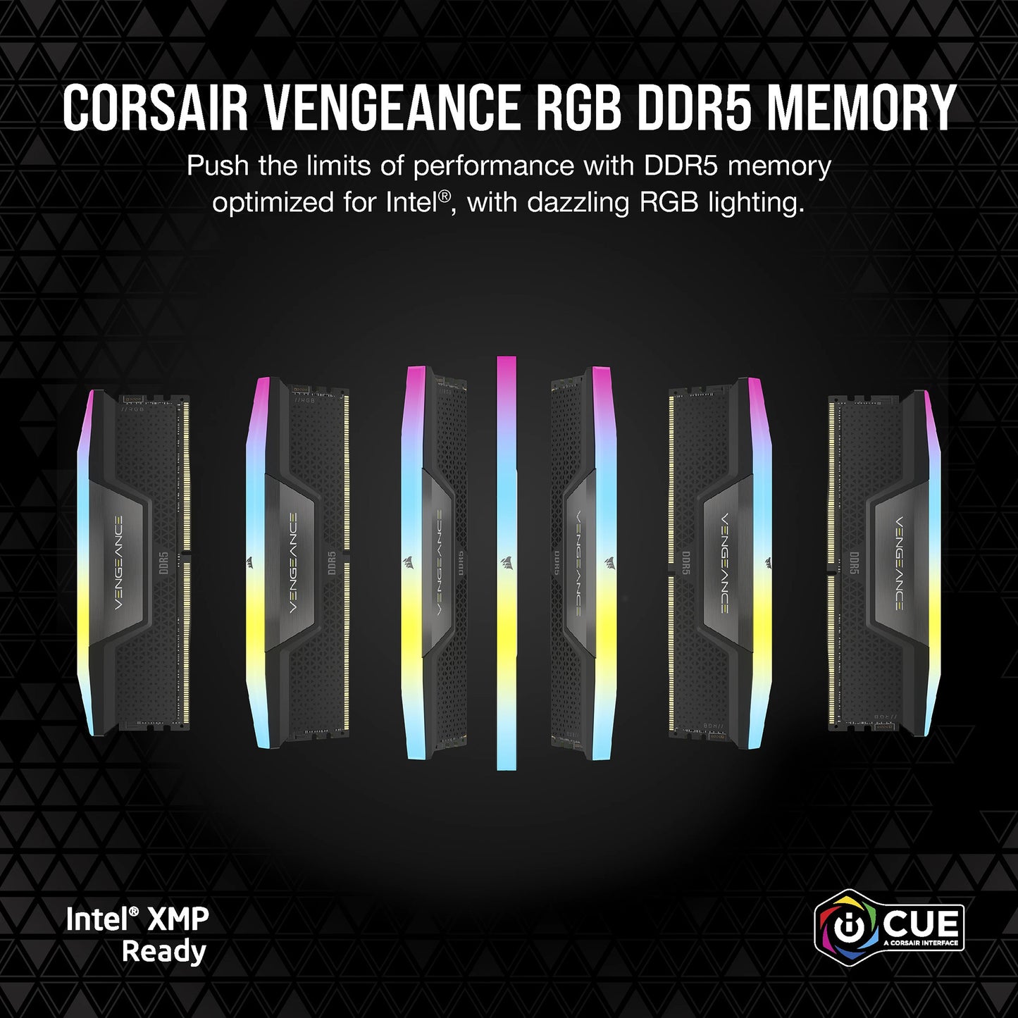 Corsair vengeance rgb 32 gb ddr5-6000 (2x 16 gb) werkgeheugen (zwart, cmh32gx5m2b6000c38, xmp 3.0)