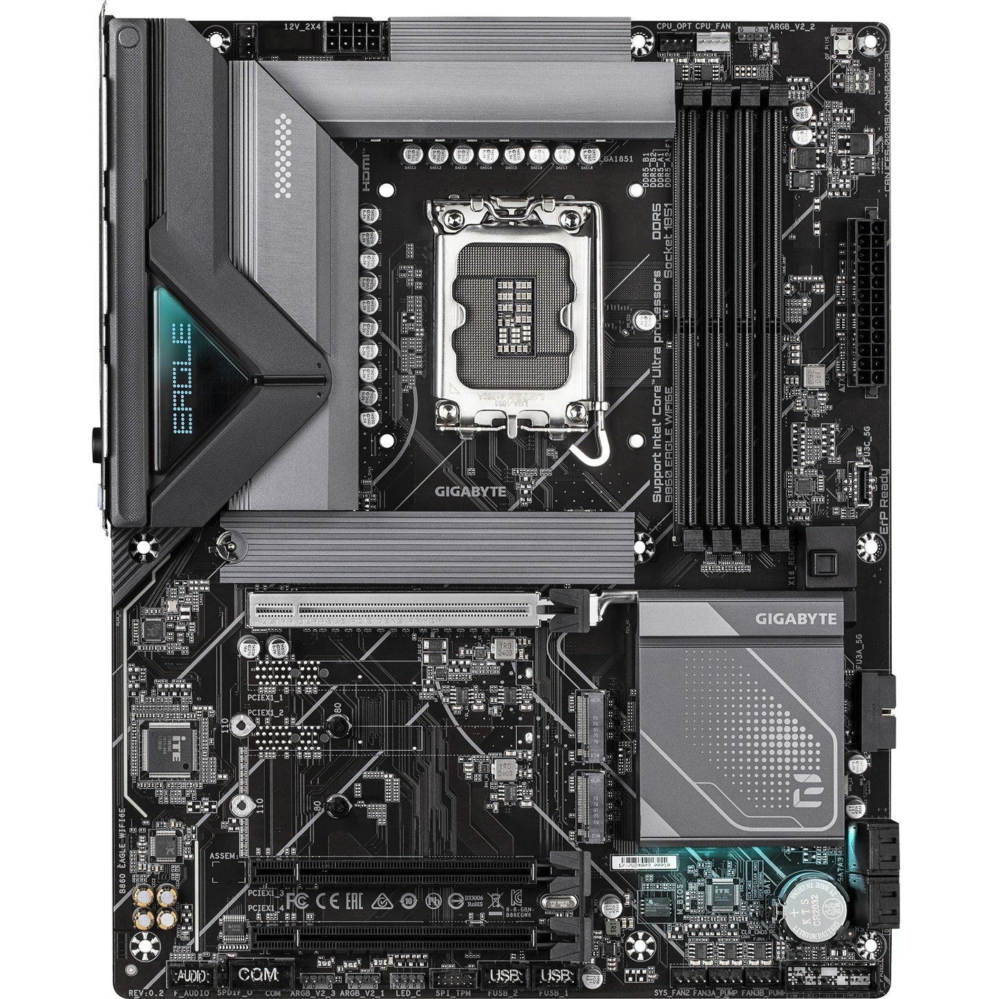 GIGABYTE b860 eagle wifi6e socket 1851 moederbord (raid, 2.5gb-lan, wi-fi 6e, bt, sound, atx)