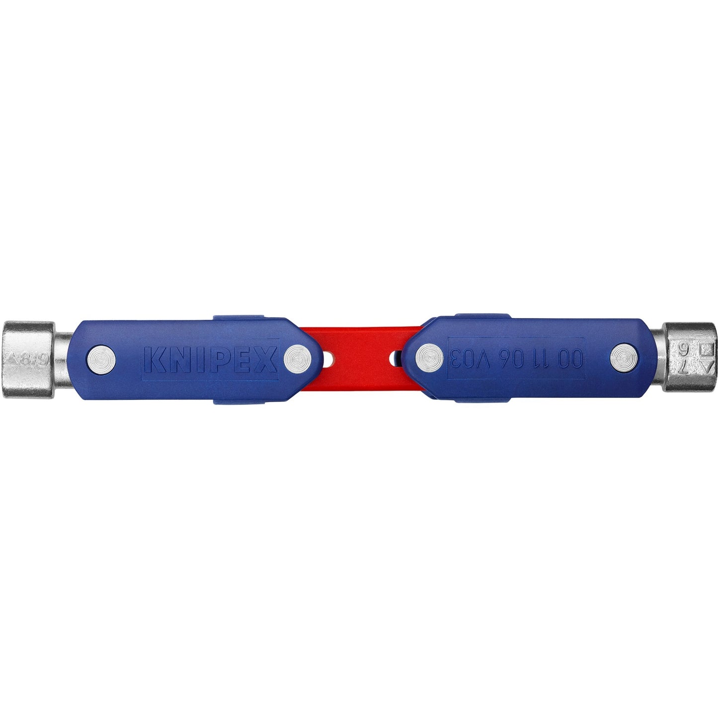 KNIPEX schakelkastsleutel doublejoint 00 11 06 v03 dopsleutel (blauw rood)