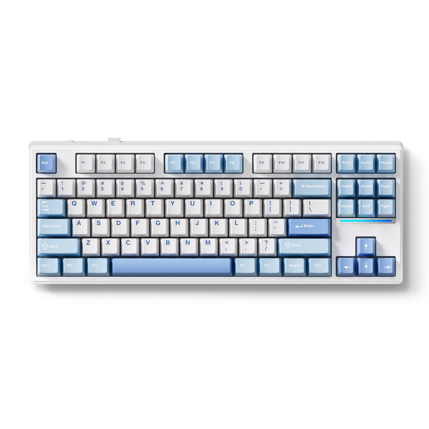 MCHOSE K87 Blue Icy Creamsicle Mechanical RGB toetsenbord (Wit, US lay-out (QWERTY), Kailh Box Icy Creamsicle, 80% (TKL), RGB, Hot swap, Double-Shot PBT, draadloos | Bluetooth | USB-C)