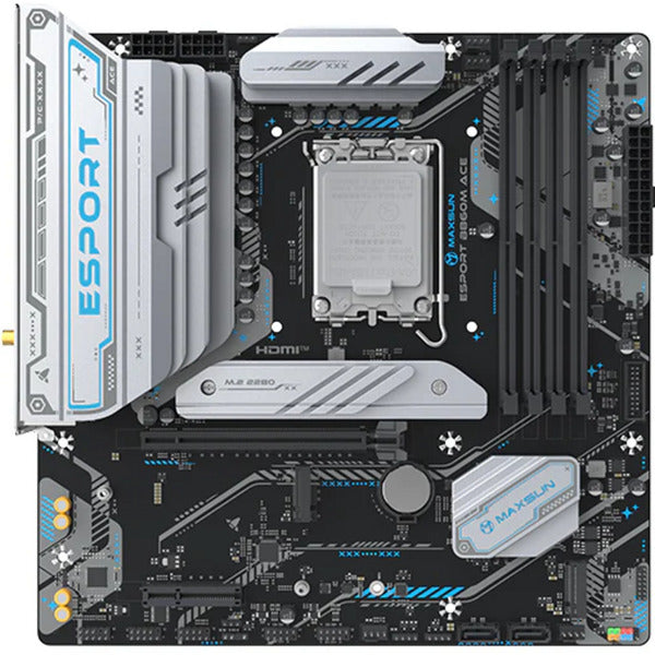 MAXSUN ms-esport b860m wifi ace socket 1851 moederbord (zwart, raid, 2.5 gb-lan, wlan, bt, sound, µatx)