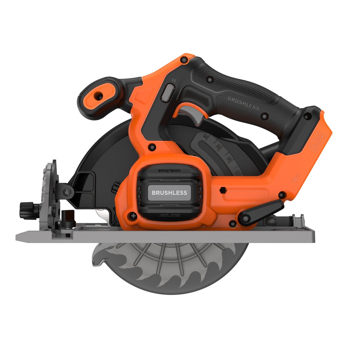 BLACK+DECKER 18v brushless cirkelzaag 165mm handcirkelzaag (zwart oranje, accu en oplader niet inbegrepen)