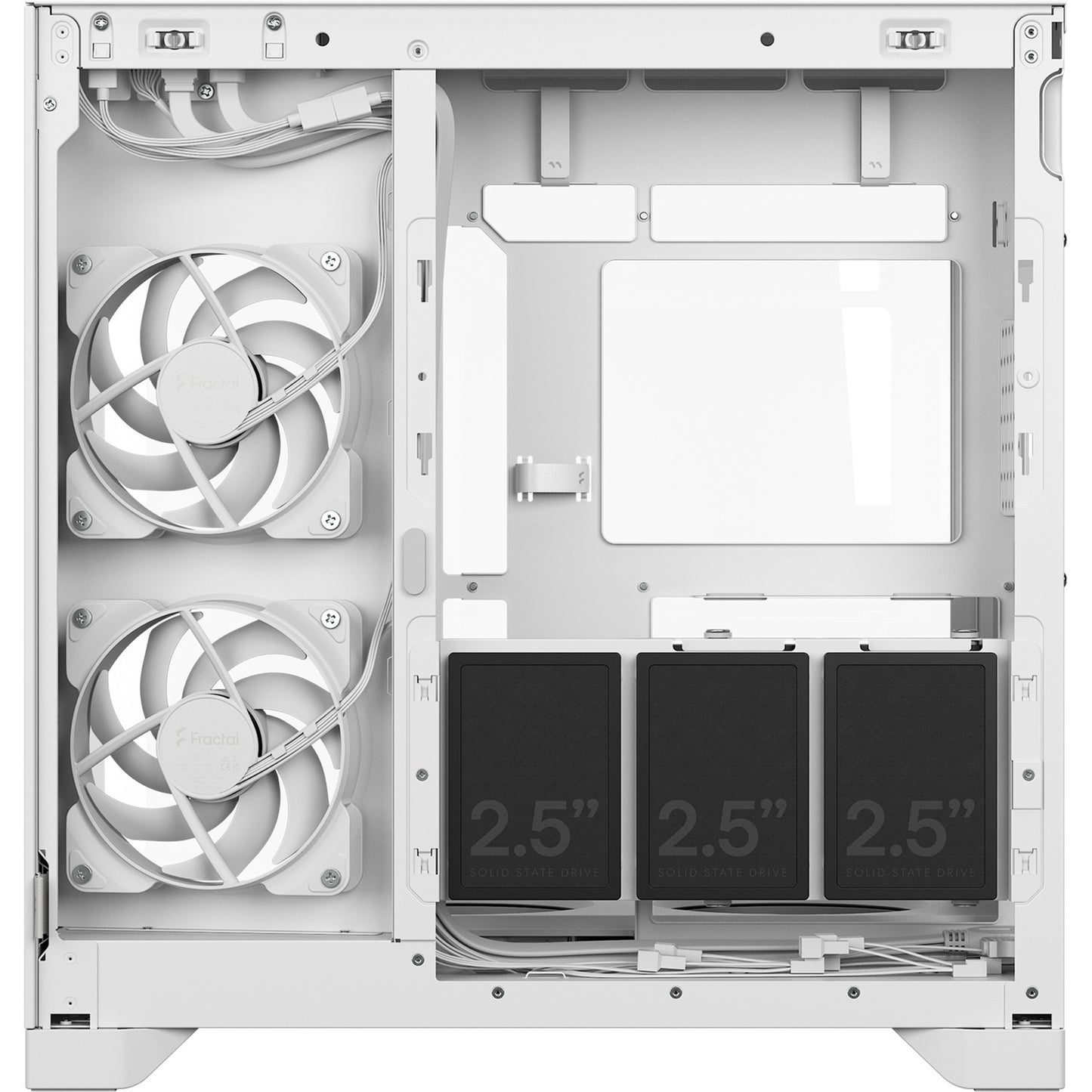 Fractal Design pop 2 vision rgb midi tower behuizing (wit | 1x usb-a | 1x usb-c | rgb | tempered glass)
