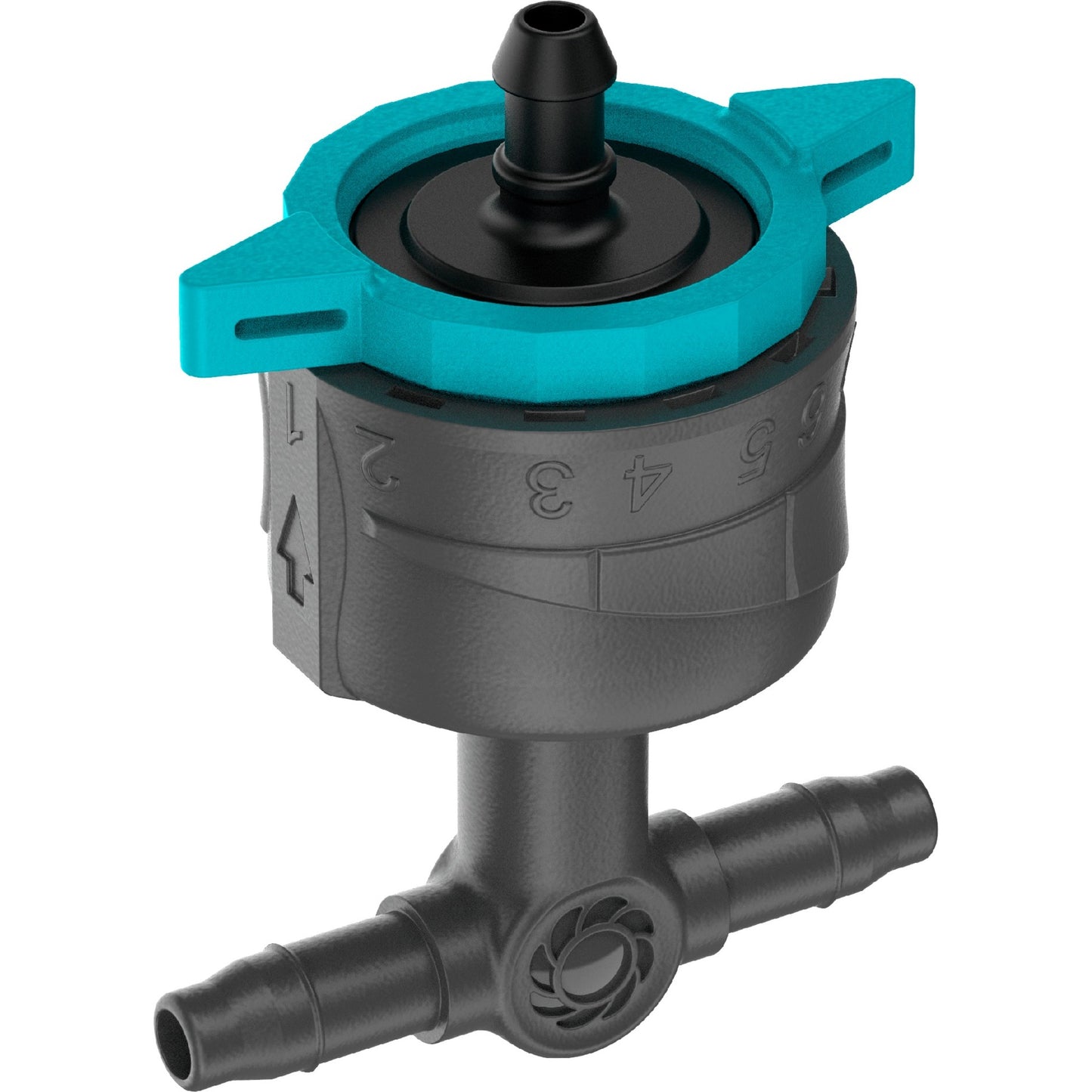 GARDENA verstelbare seriedruppelaar 1-8 l u, drukcompenserend druppelaar (zwart turquoise)