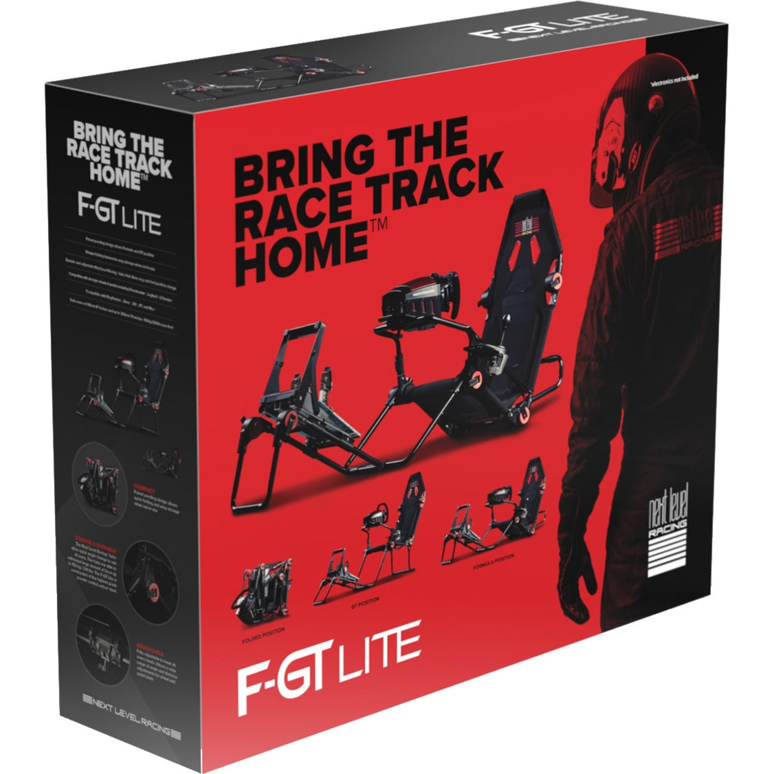 Next Level Racing f-gt lite foldable racing simulator (zwart rood)
