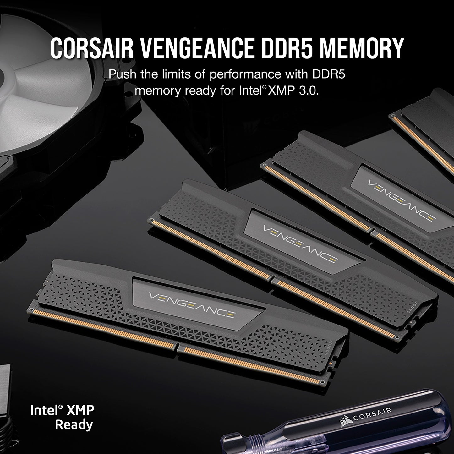 Corsair vengeance 32 gb ddr5-6400 (2x 16 gb) werkgeheugen (zwart, cmk32gx5m2b6400c32, xmp)
