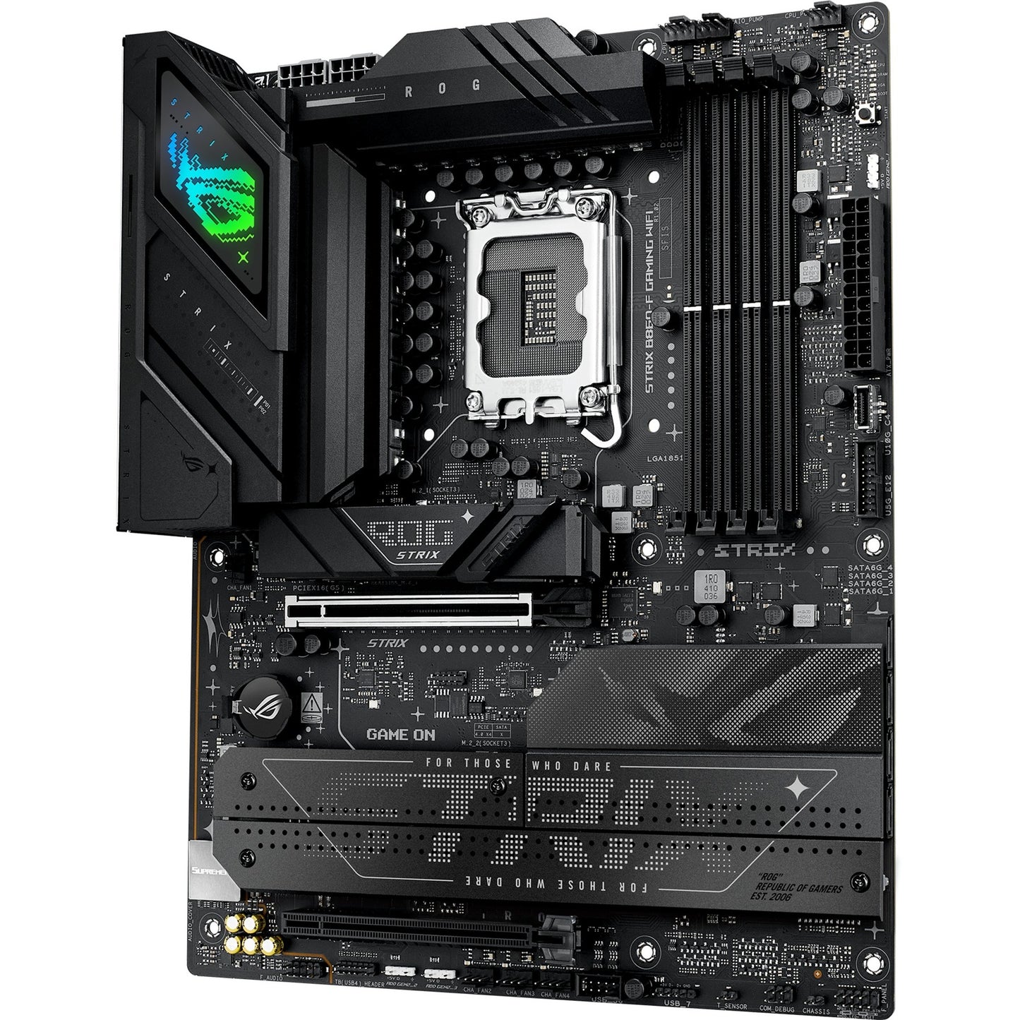 ASUS rog strix b860-f gaming wifi socket 1851 moederbord (raid, 2.5 gb-lan, wi-fi 7, bt, sound, atx)