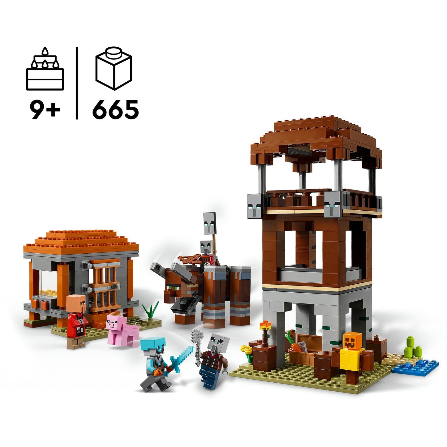LEGO minecraft 21278 de plunderaar buitenpost en verwoester