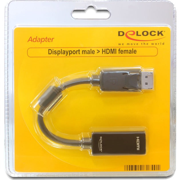 DeLOCK displayport > hdmi adapter (zwart, 0,125 meter, passief)
