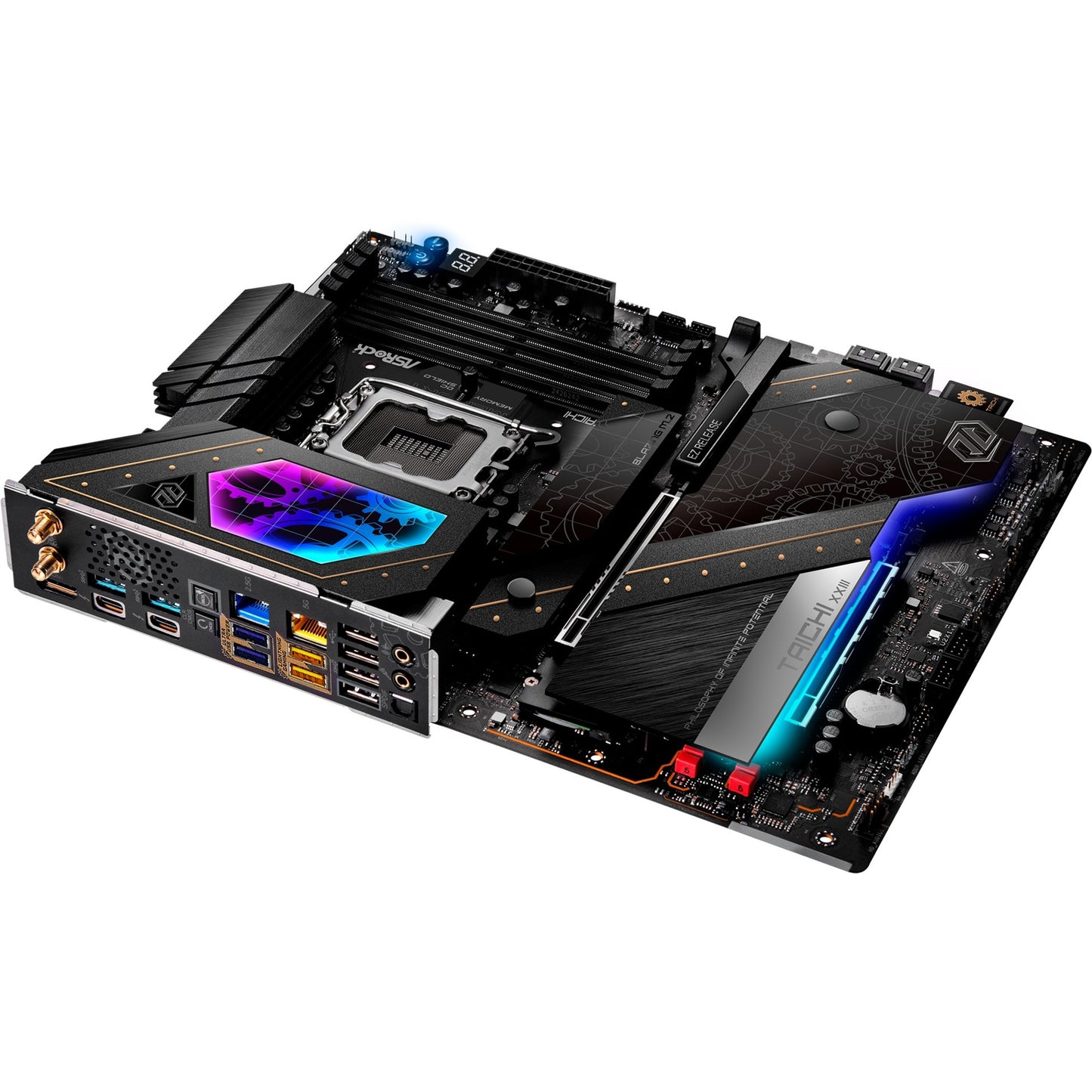 ASRock z890 taichi socket 1851 moederbord (zwart, raid, 5gb-lan, 2.5gb-lan, wi-fi 7, bt, sound, atx)