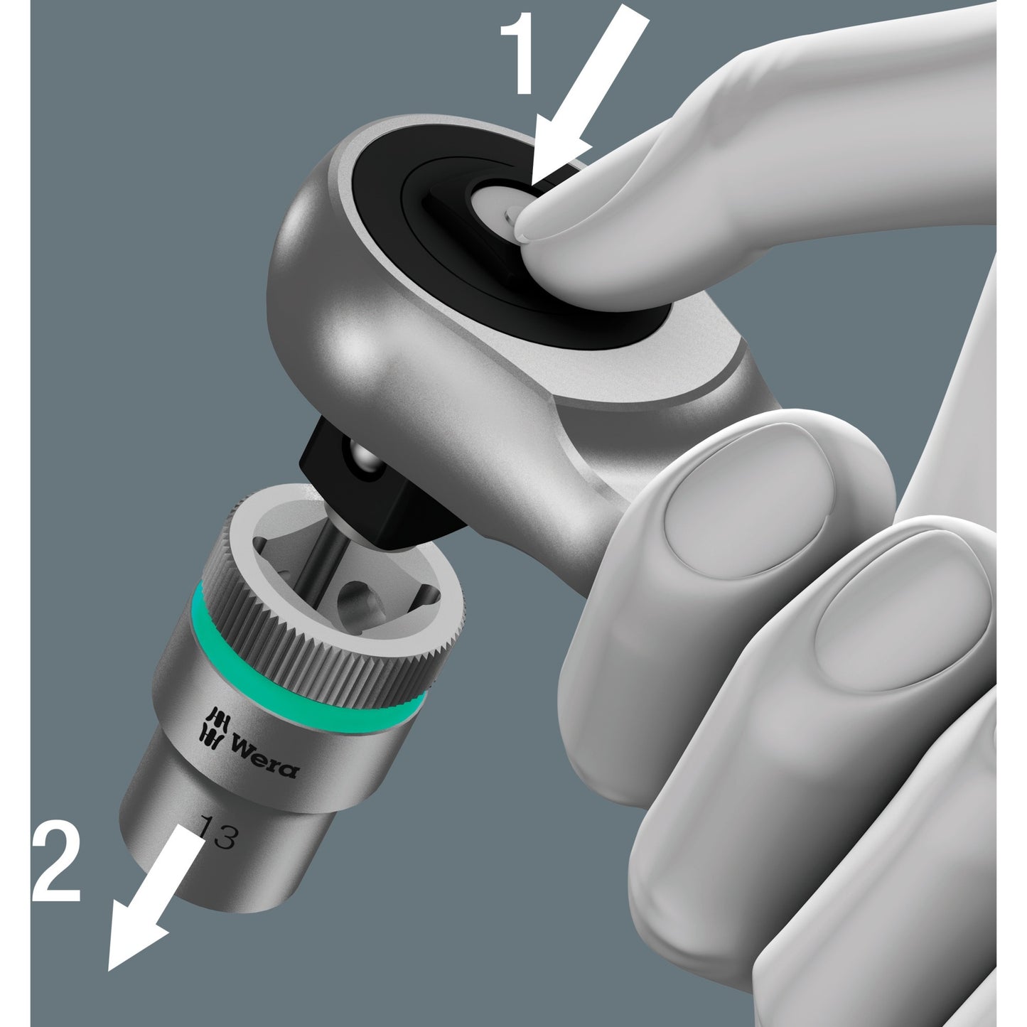 Wera 8100 sa 10 zyklop metalen ratelset, 1 4 gereedschapsset (zwart groen, 28-delige, volledig metalen ratel met vierkantaandrijving)