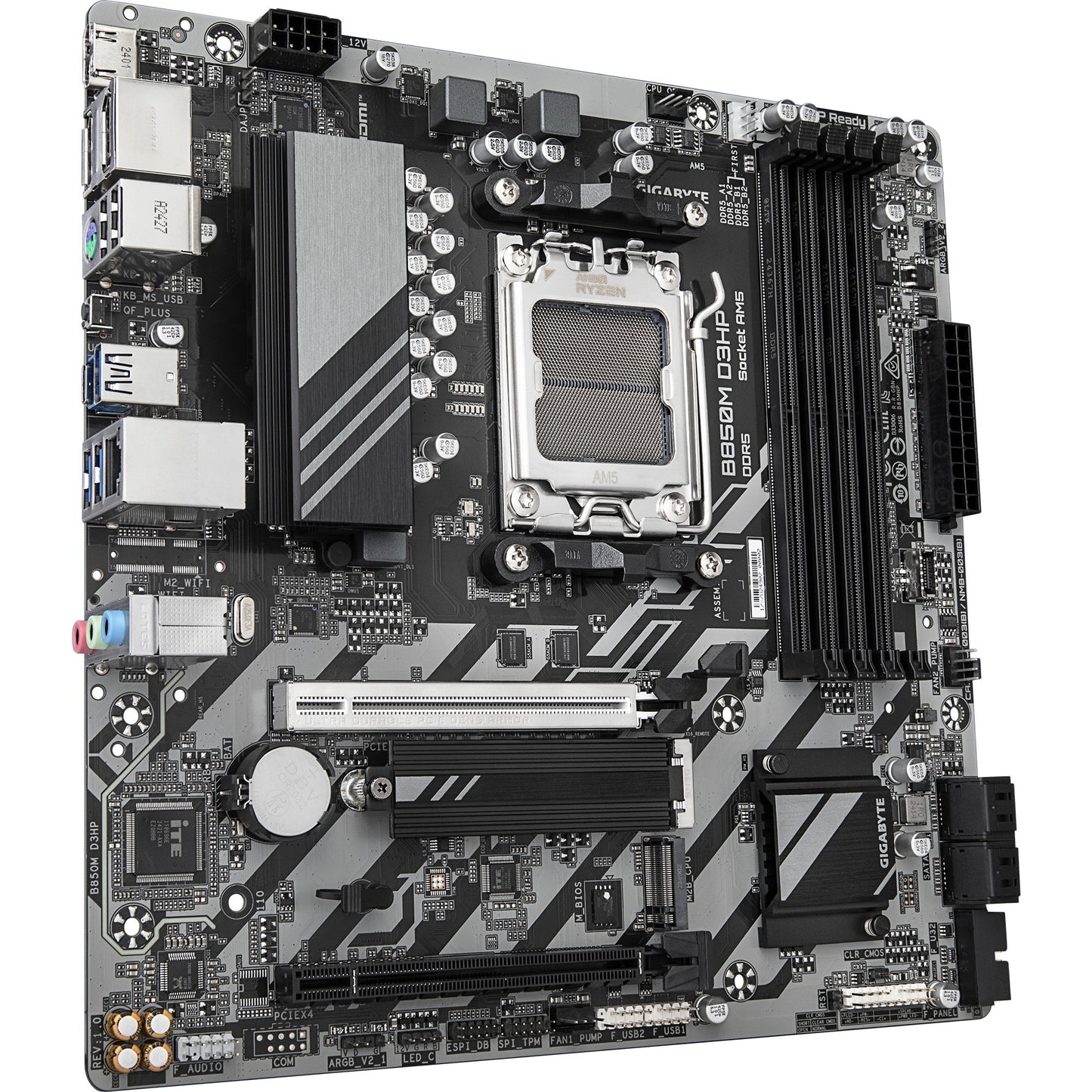 GIGABYTE b850m d3hp socket am5 moederbord (raid, gb-lan, sound, µatx)