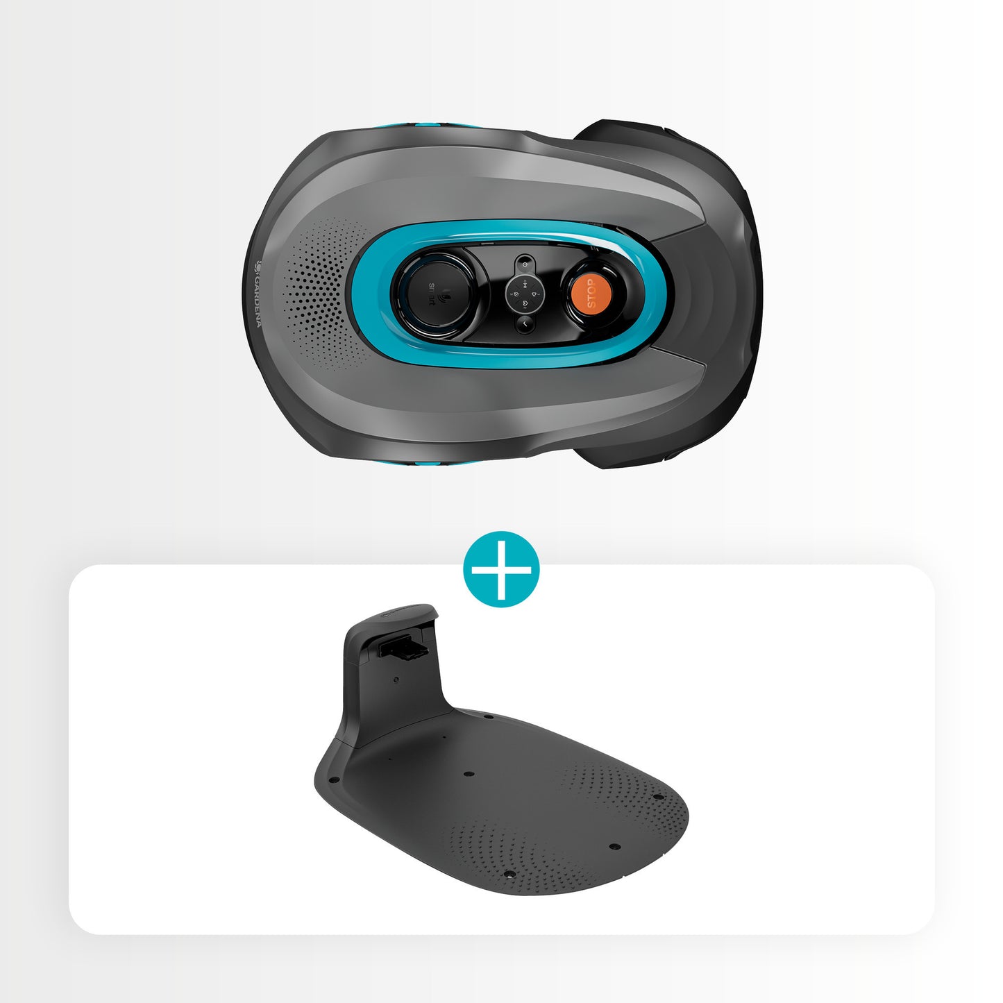 GARDENA smart sileno sense 400 m² robotmaaier (grijs turquoise, 19941-26, li-ion accu + basisstation inbegrepen, grensdraadvrije technologie)